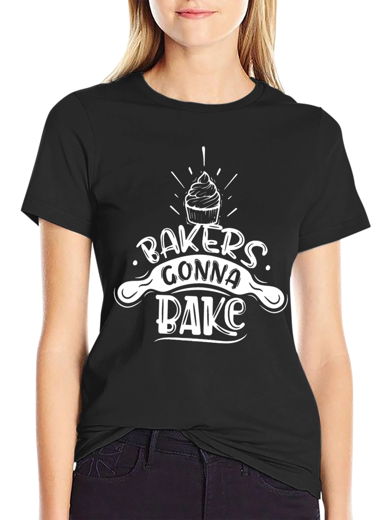 Black Baker's Gonna Bake Graphic Tee - Black view 2