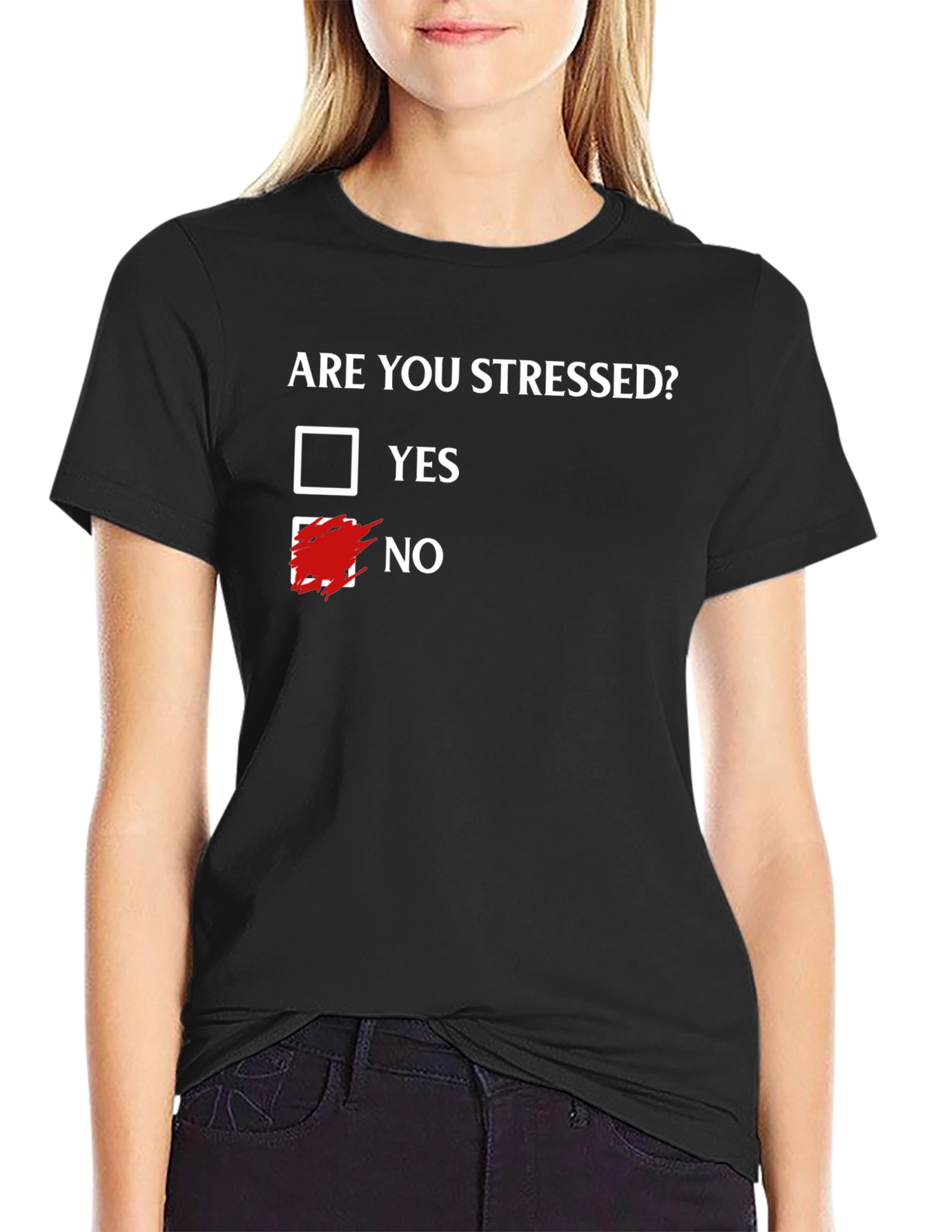 Black Funny Are You Stressed T-Shirt view 2