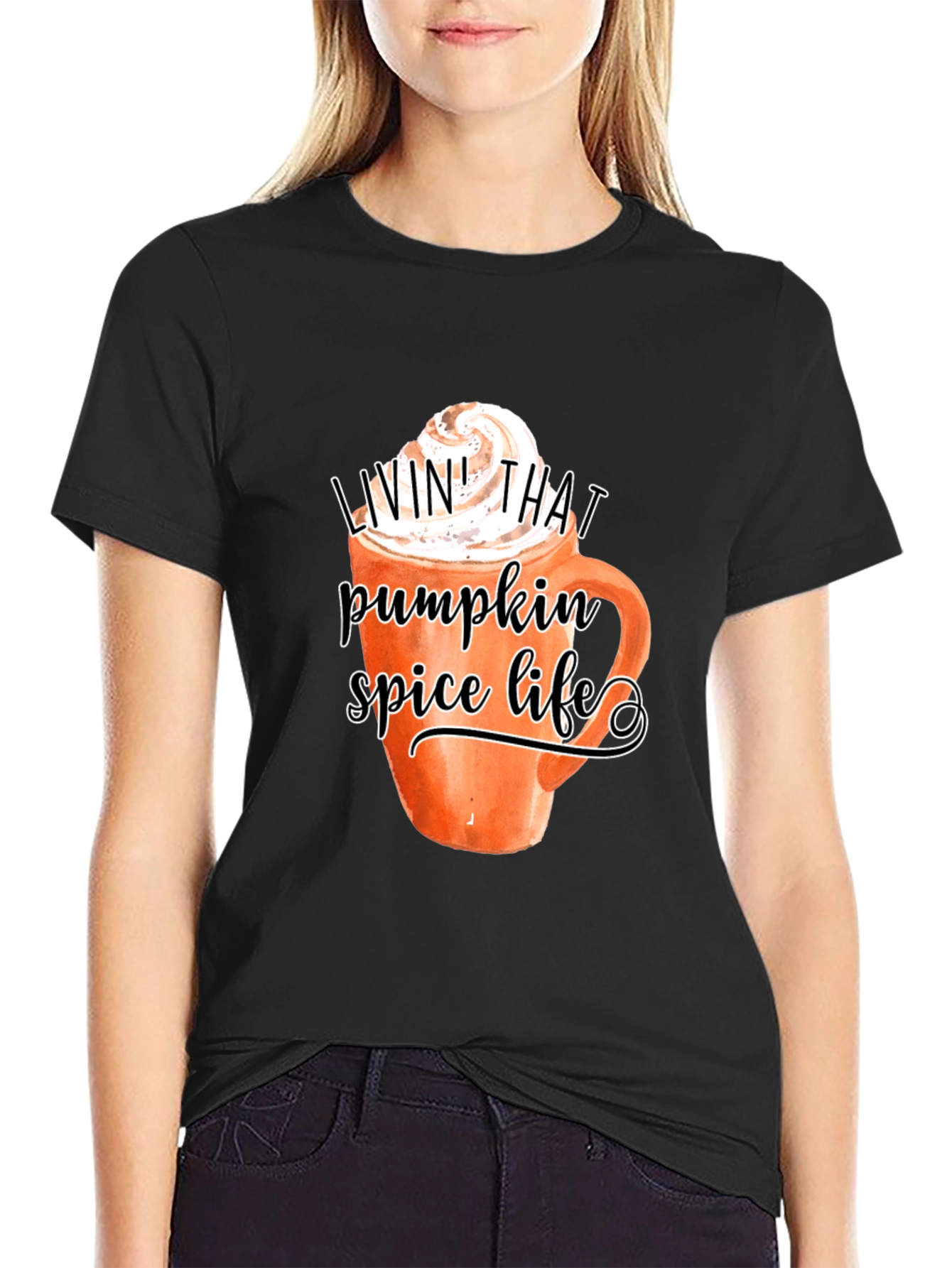 Black Pumpkin Spice Life T-Shirt view 2