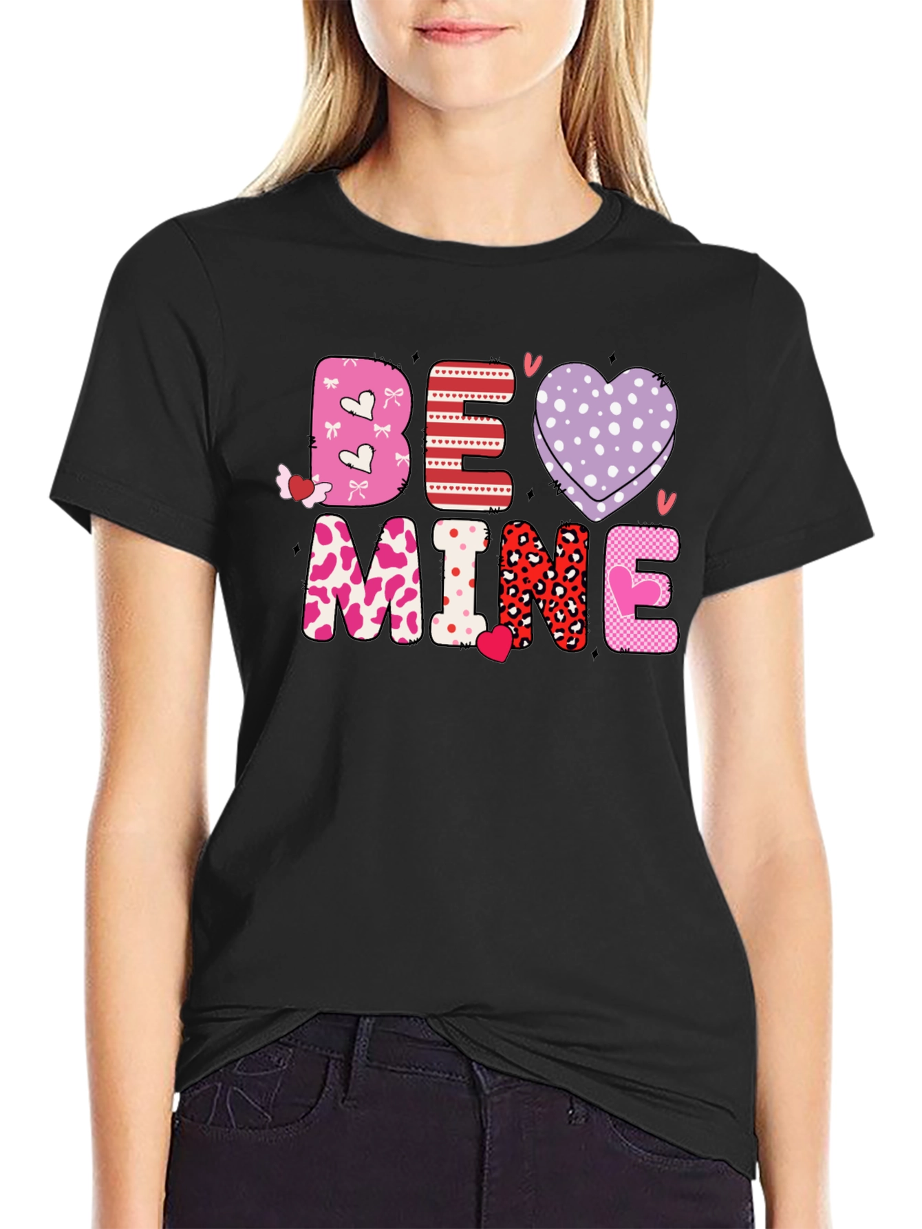 Black Be Mine Valentine's Graphic Tee view 2