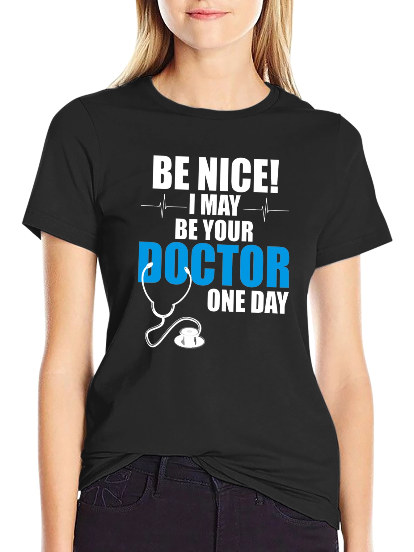 Black Be Nice Doctor T-Shirt view 2