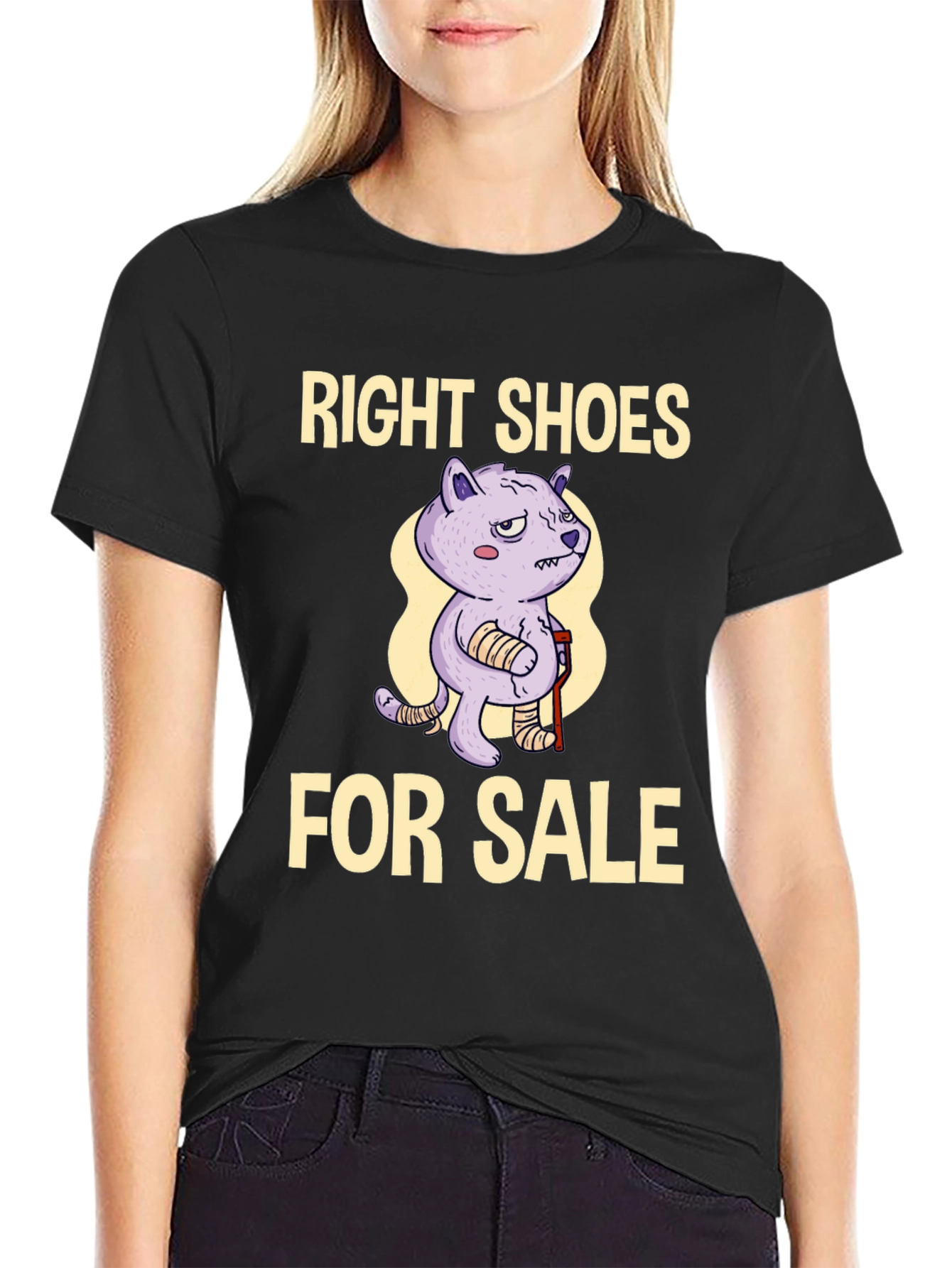 Black Right Shoes For Sale Funny T-Shirt view 2