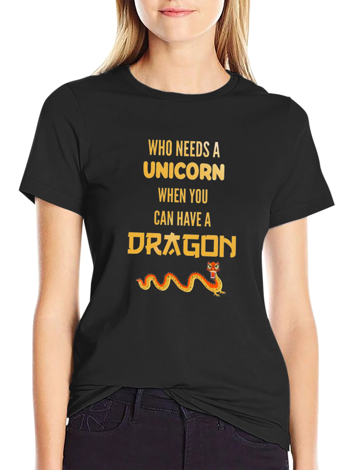 Black Dragon Graphic Tee - Who Needs a Unicorn view 2