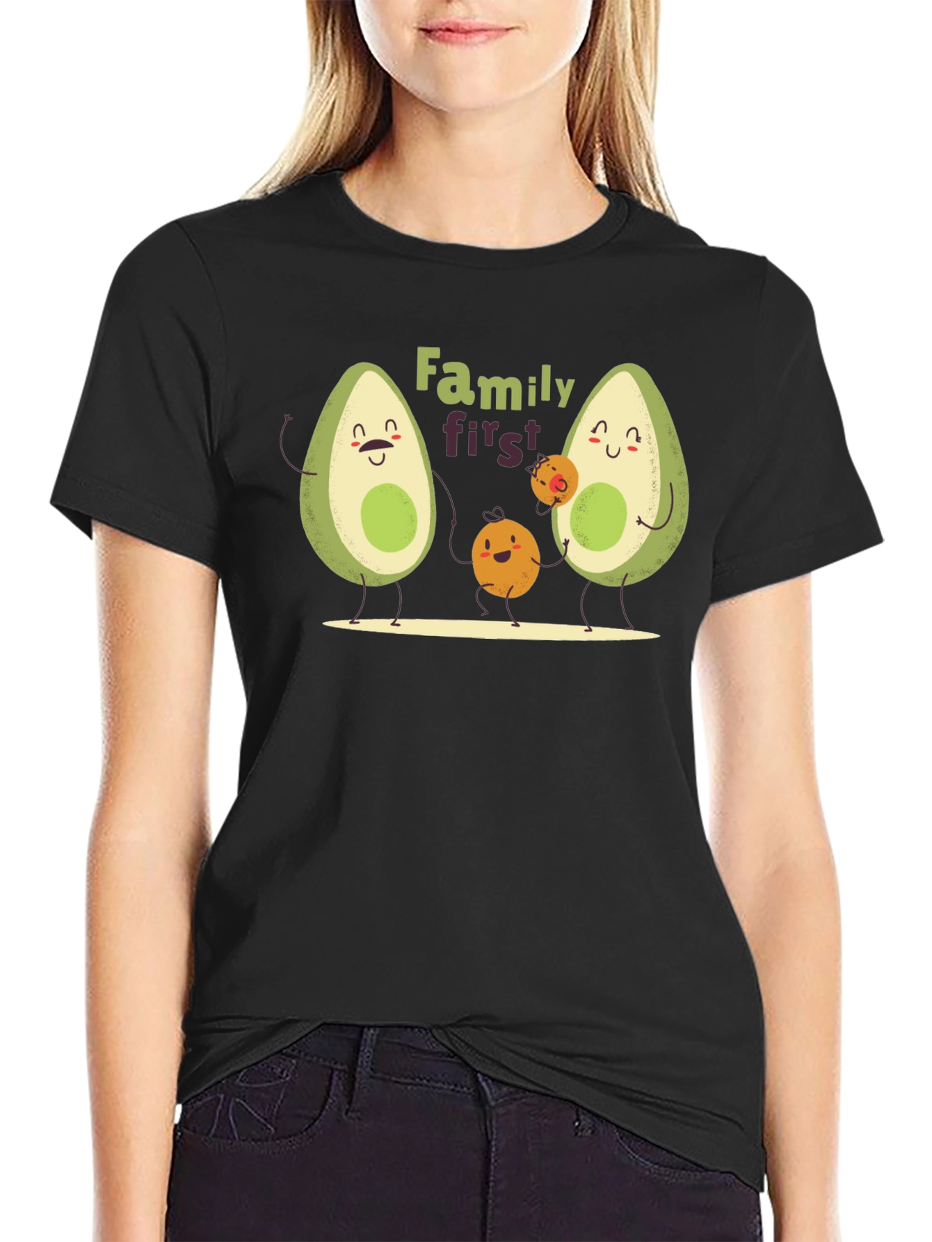 Black Family First Avocado T-Shirt view 2