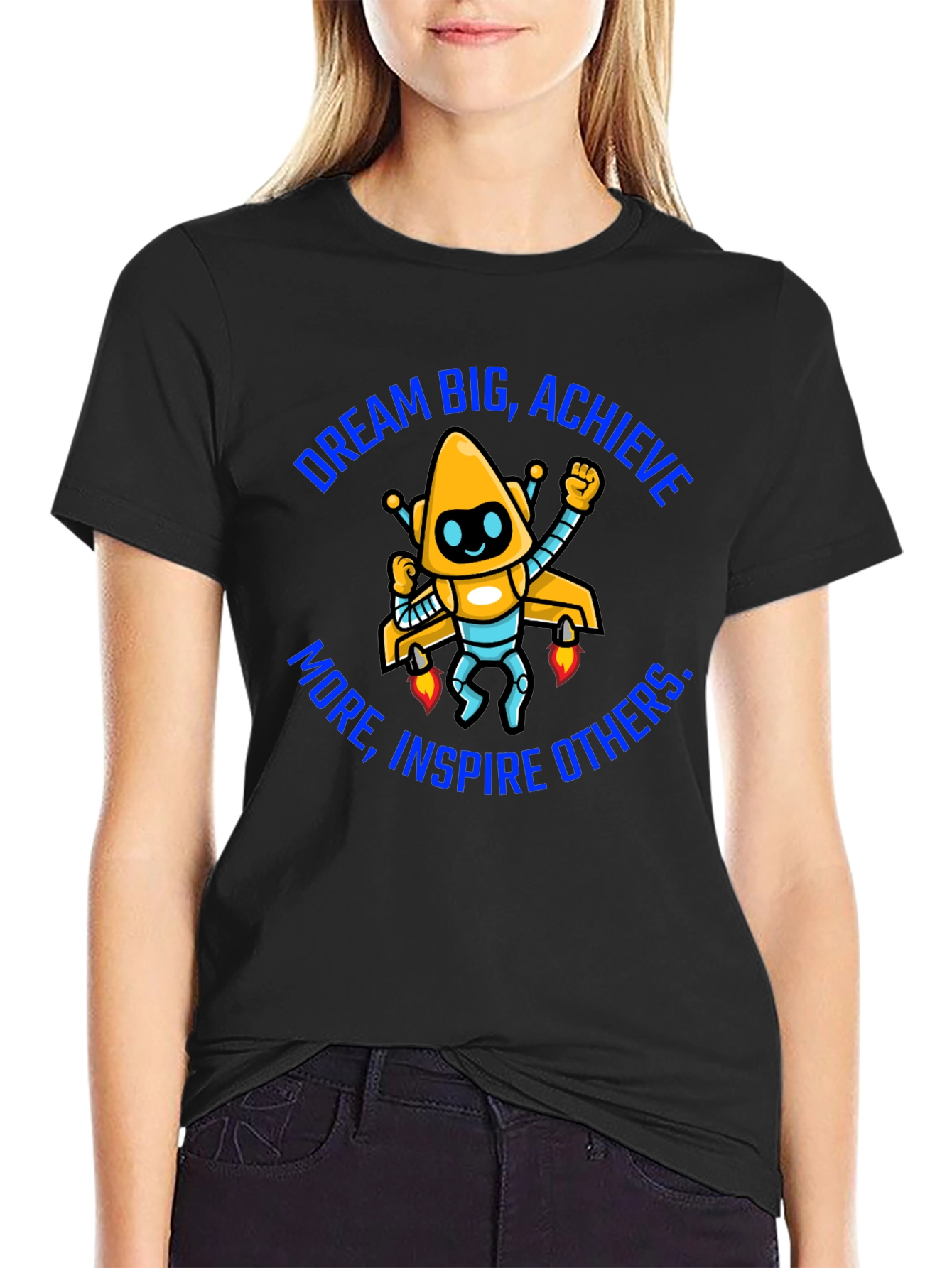Dream Big Graphic Tee - Motivational Robot Shirt - 2