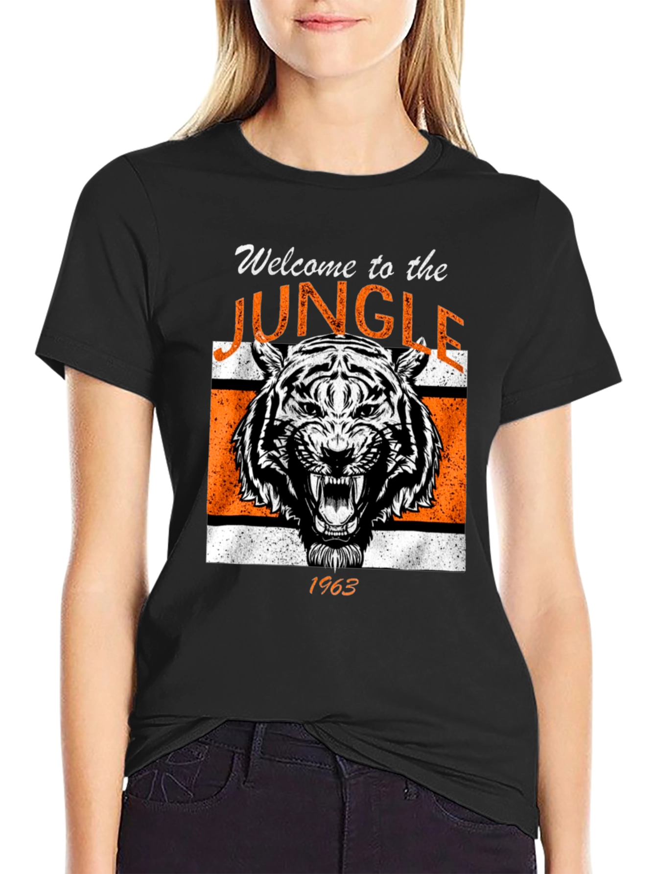 Black Welcome to the Jungle 1963 Tiger Graphic Tee view 2
