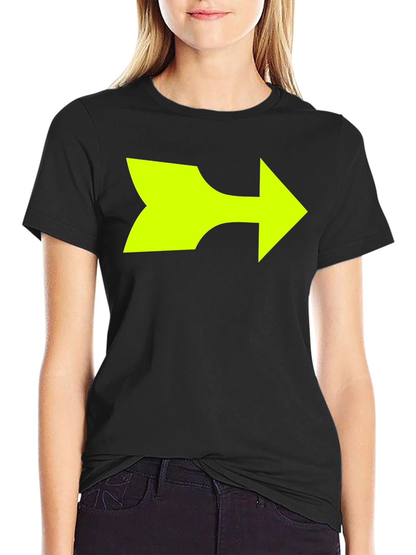 Black Right Arrow Graphic T-Shirt - Bold Statement Tee view 2