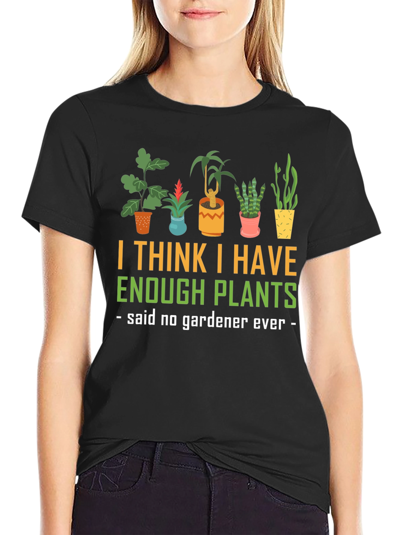 Black Funny Gardener Plant Lover T-Shirt view 2