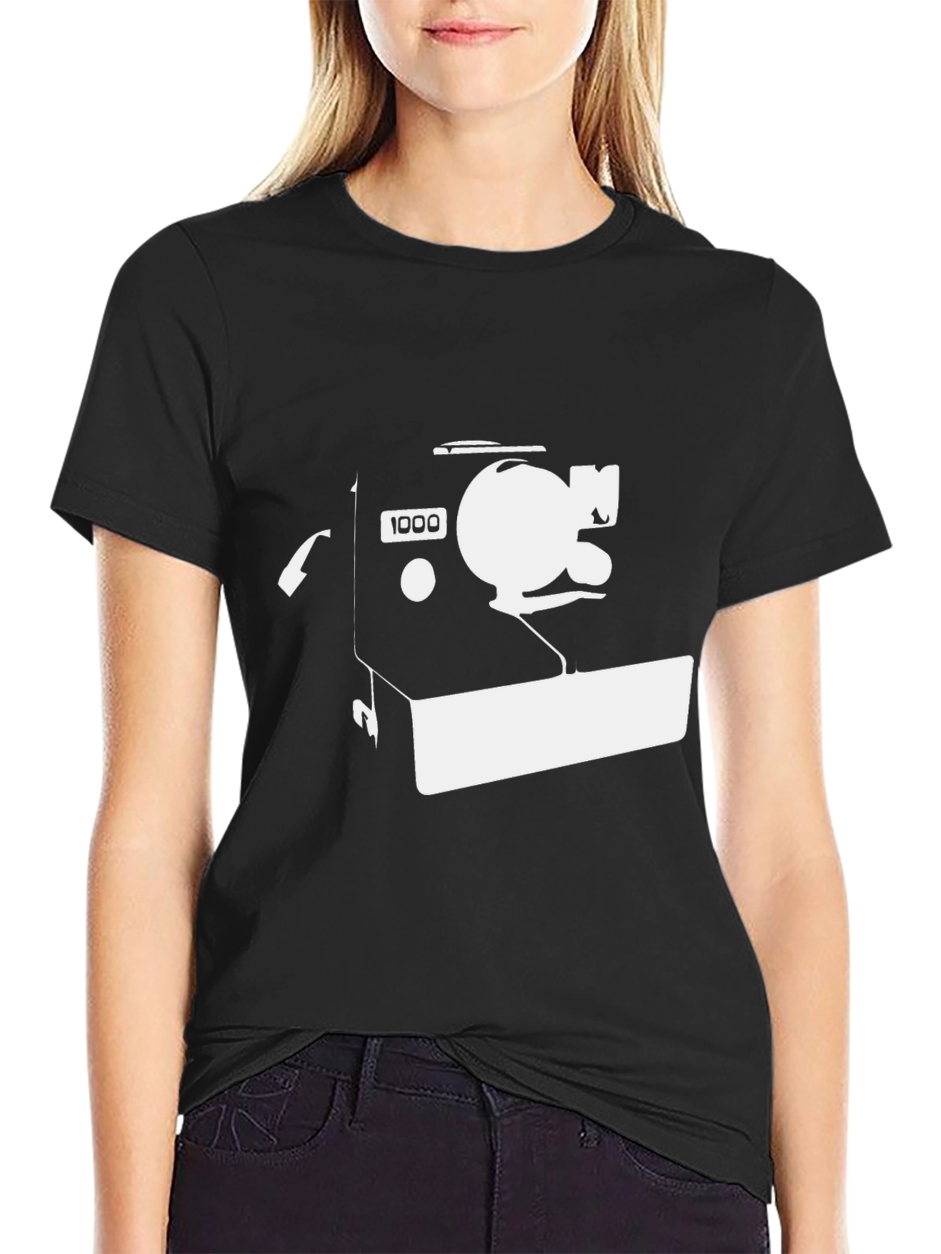 Black Vintage Camera Graphic Tee - Black view 2
