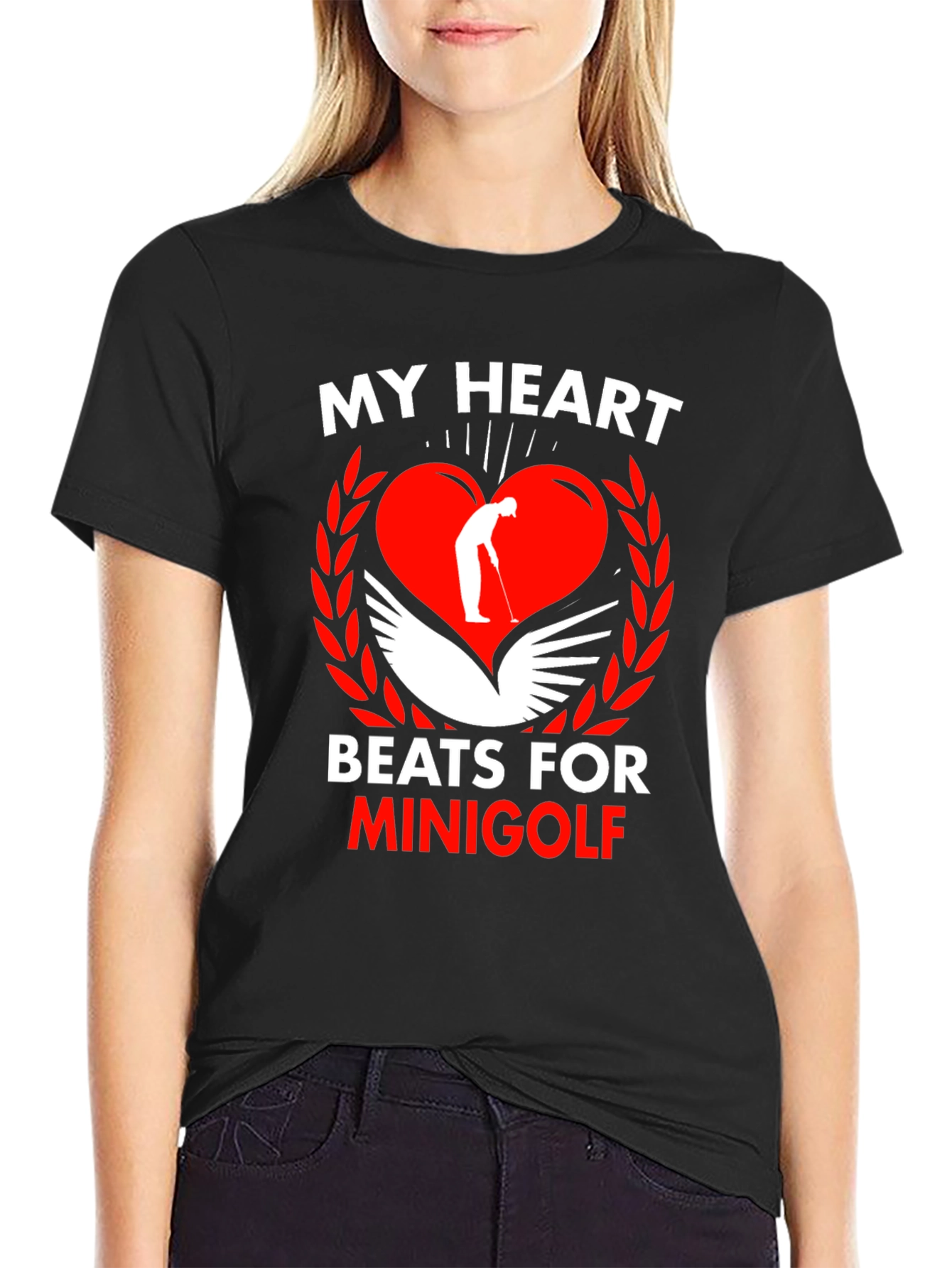 Black My Heart Beats for Minigolf Graphic Tee view 2