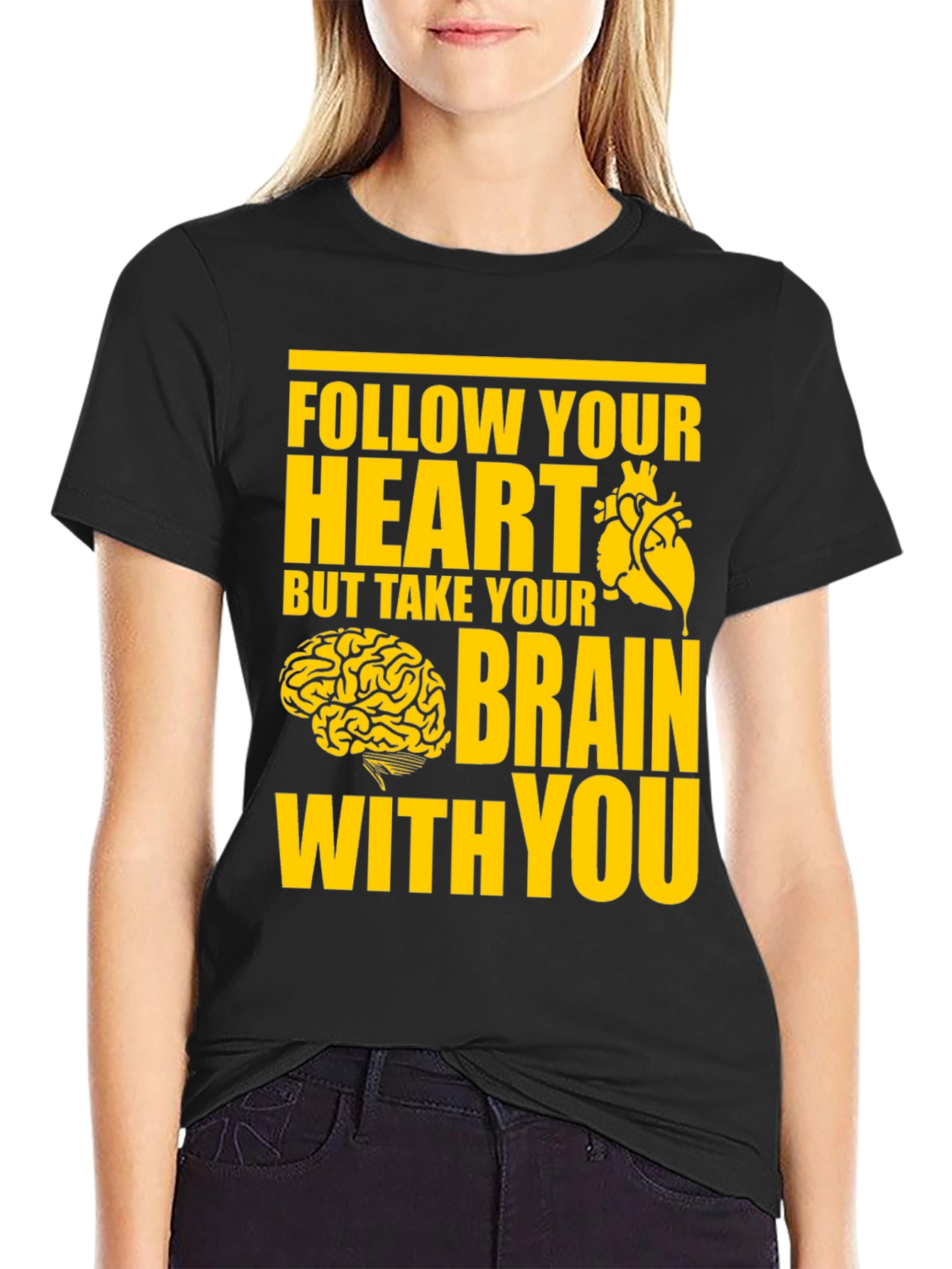 Black Follow Your Heart T-Shirt view 2