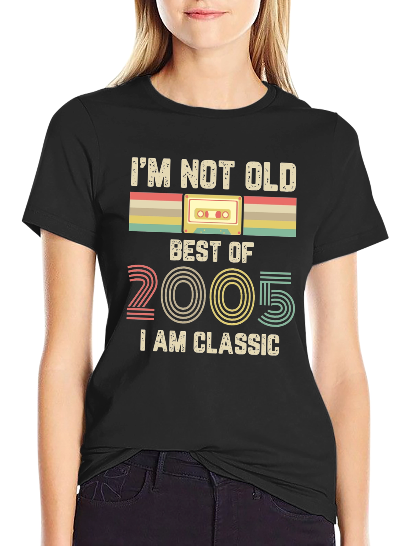 Black I'm Not Old I'm Classic 2005 Cassette Tape T-Shirt view 2