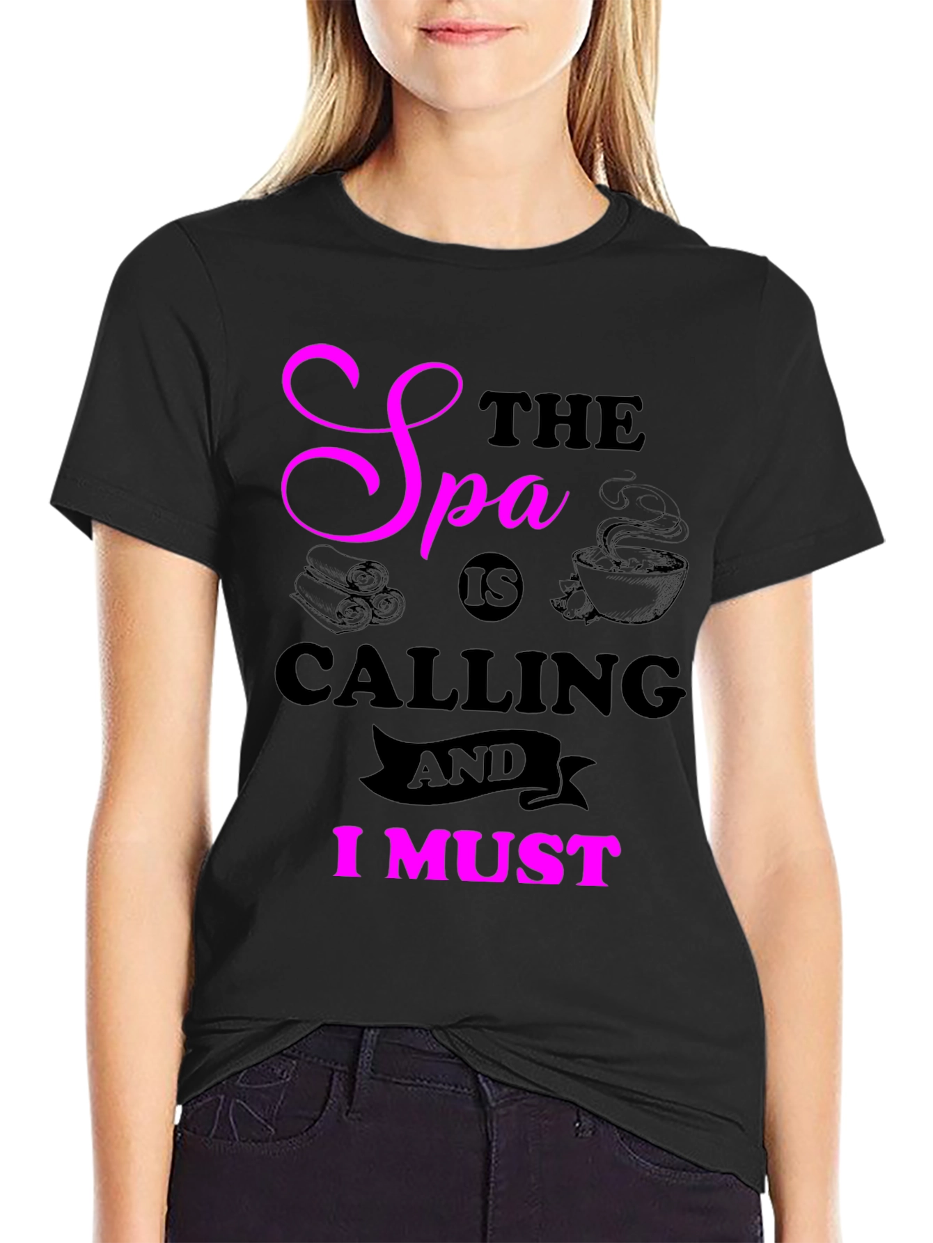 Black Spa Calling T-Shirt view 2