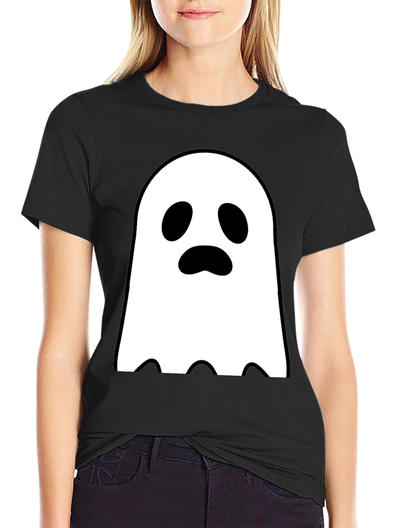 Black Ghost Graphic Tee - Spooky Season Style view 2