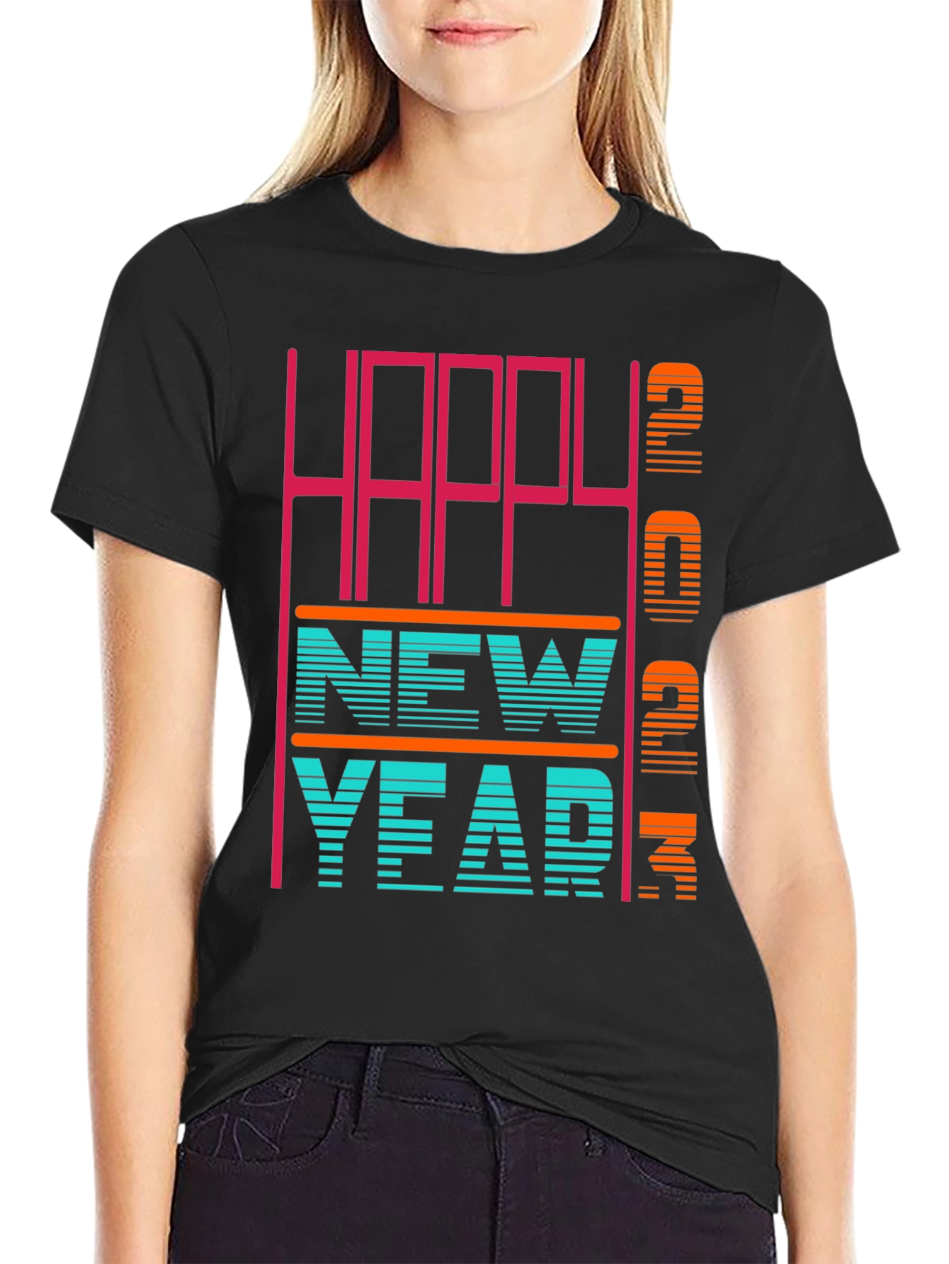 Black Happy New Year 2023 T-Shirt view 2