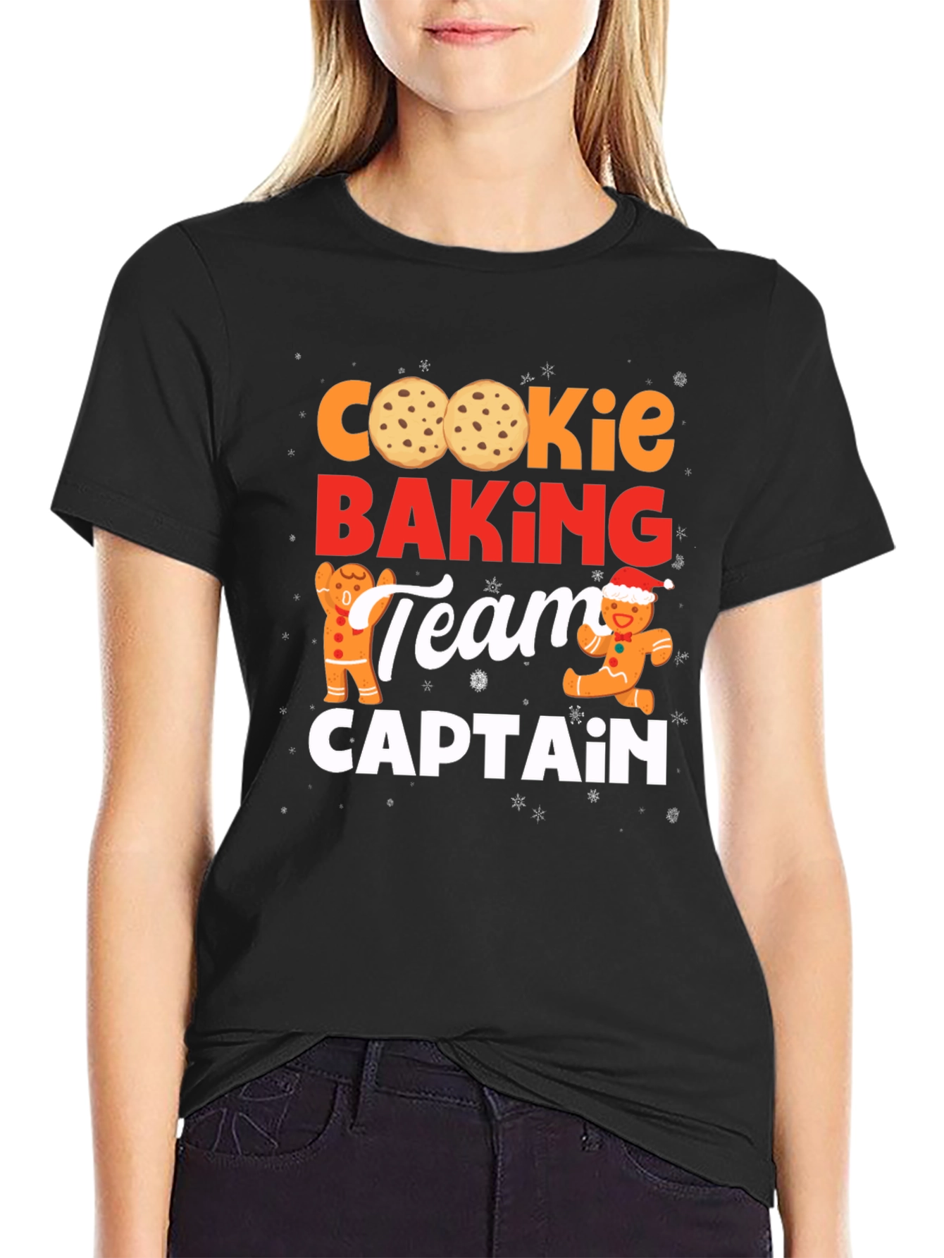 Black Cookie Baking Team Captain T-Shirt view 2