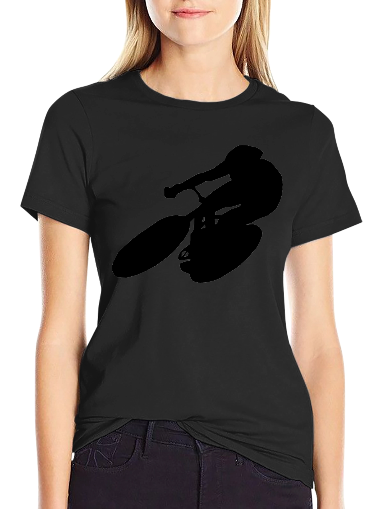 Black Silhouette Cyclist T-Shirt - Black view 2