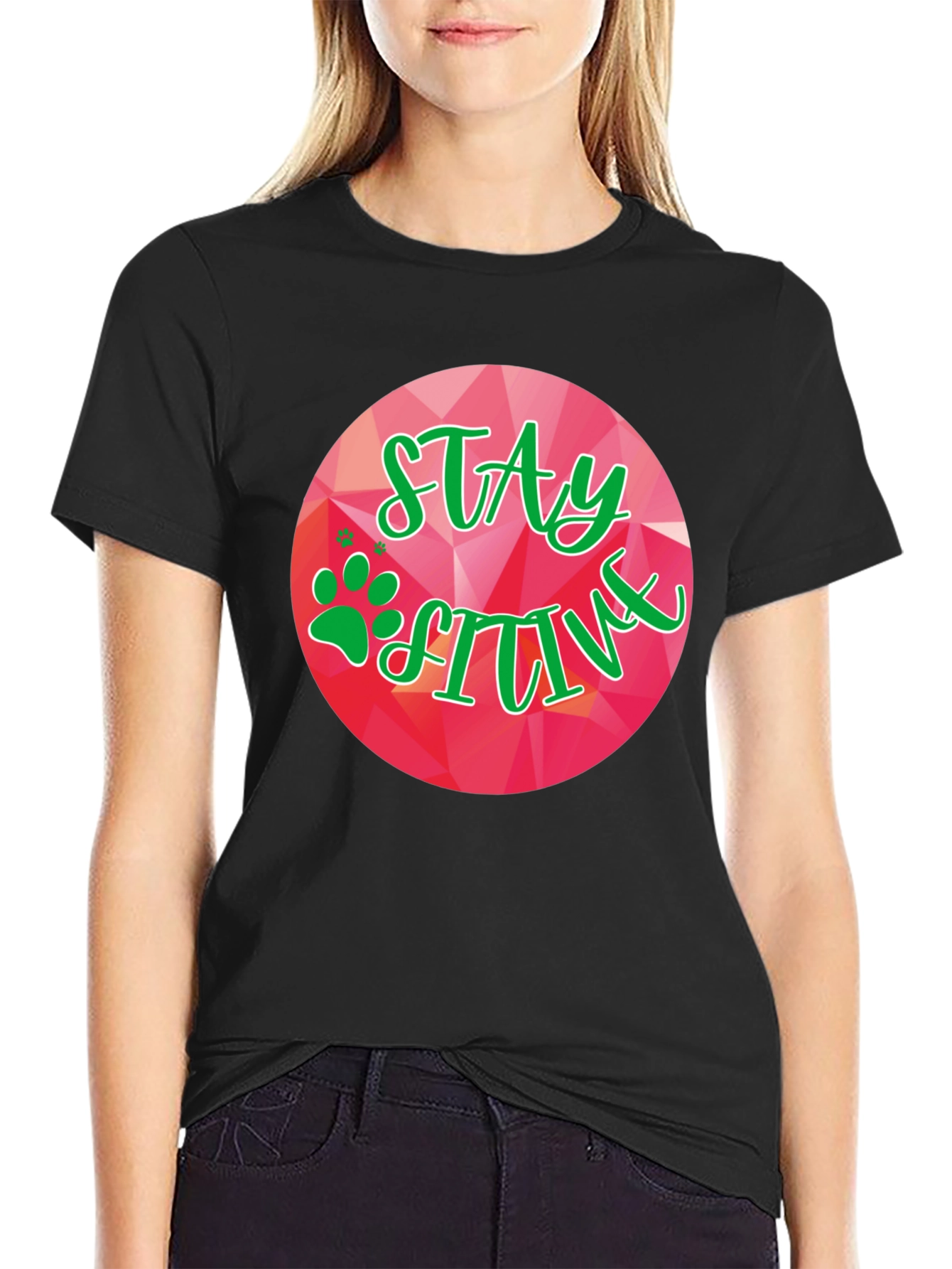 Black Stay Positive Graphic Tee view 2