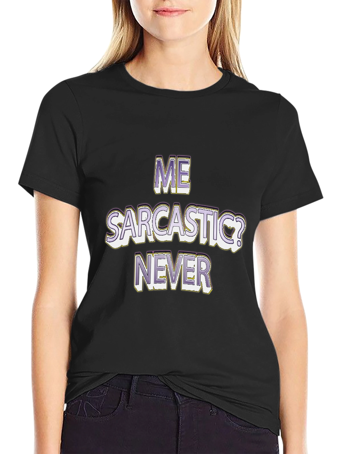 Black Me Sarcastic? Funny Sarcasm Graphic T-Shirt view 2
