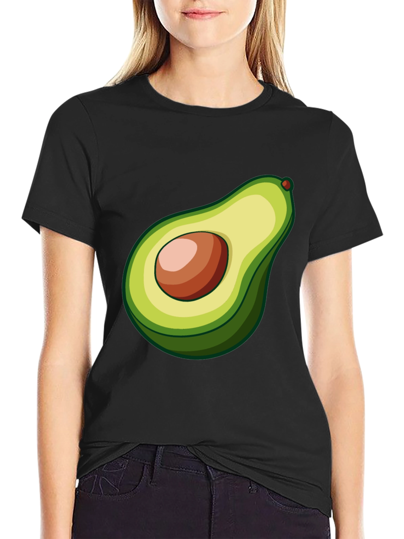 Black Avocado Graphic Tee - Black Casual Shirt view 2