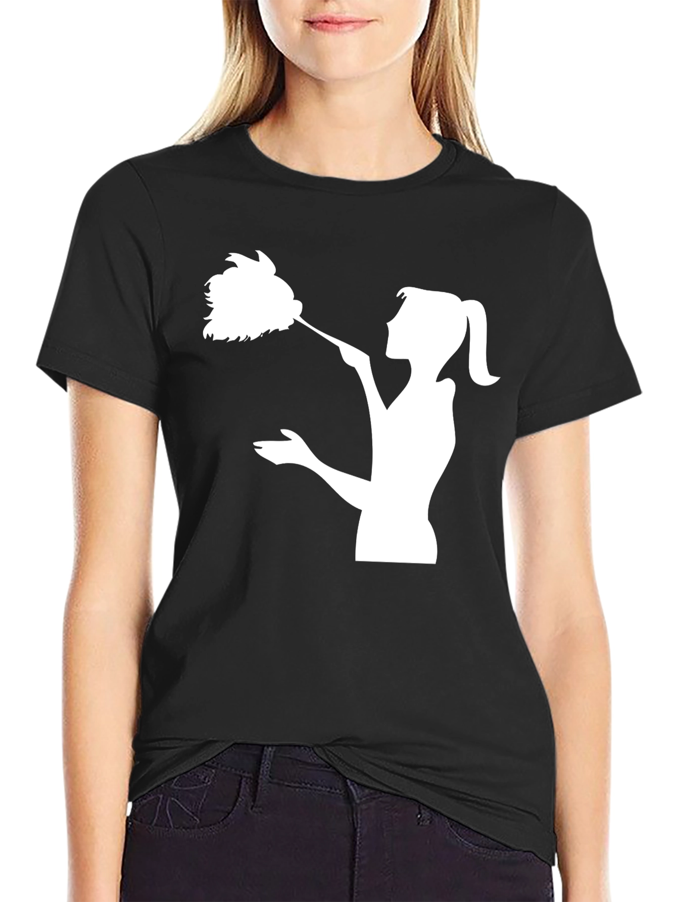Black Dust Maid T-Shirt - Novelty Cleaning Humor Tee view 2
