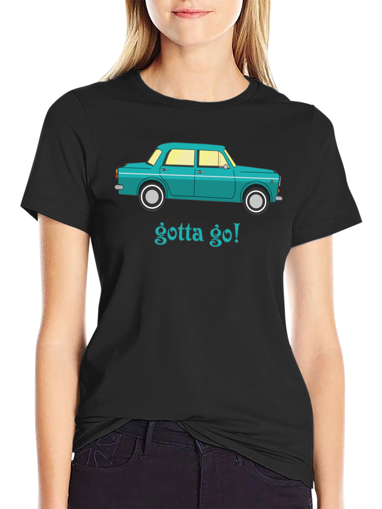 Black Gotta Go Retro Car T-Shirt view 2