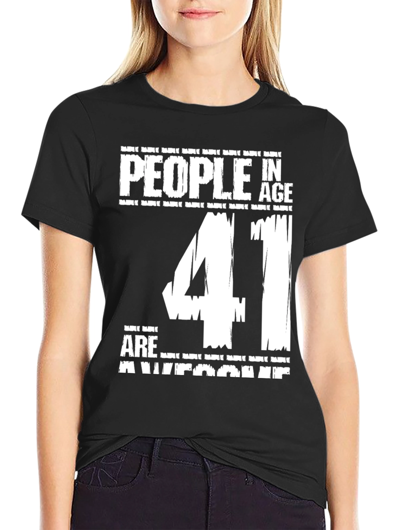 Black Awesome 41 Year Old Birthday T-Shirt view 2