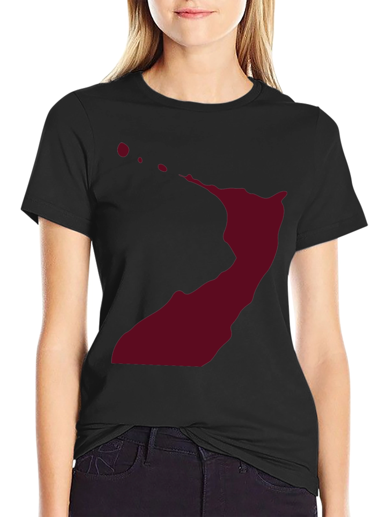 Black Abstract Splatter Graphic Black T-Shirt view 2