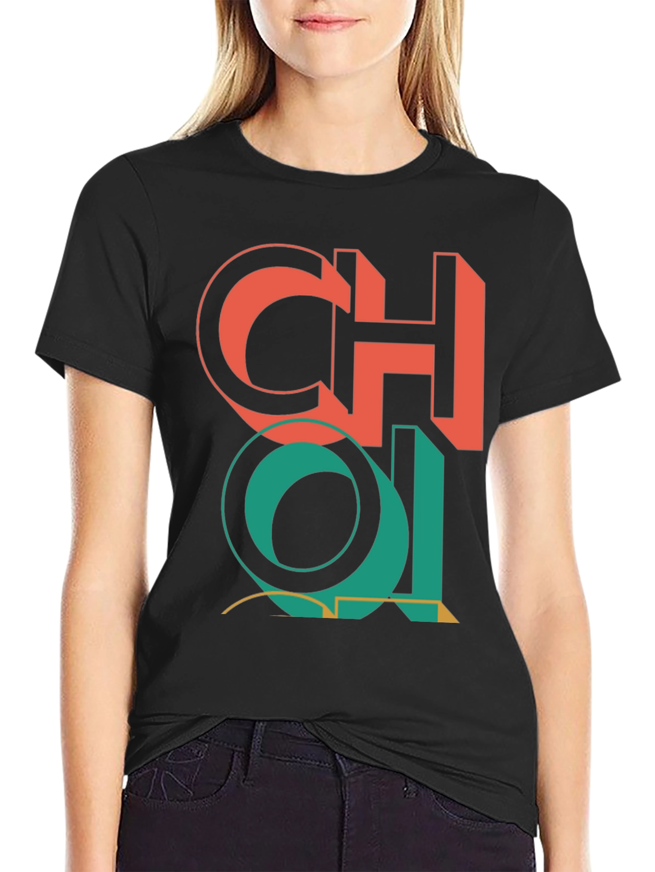 Black Abstract Graphic Tee - Bold Design view 2