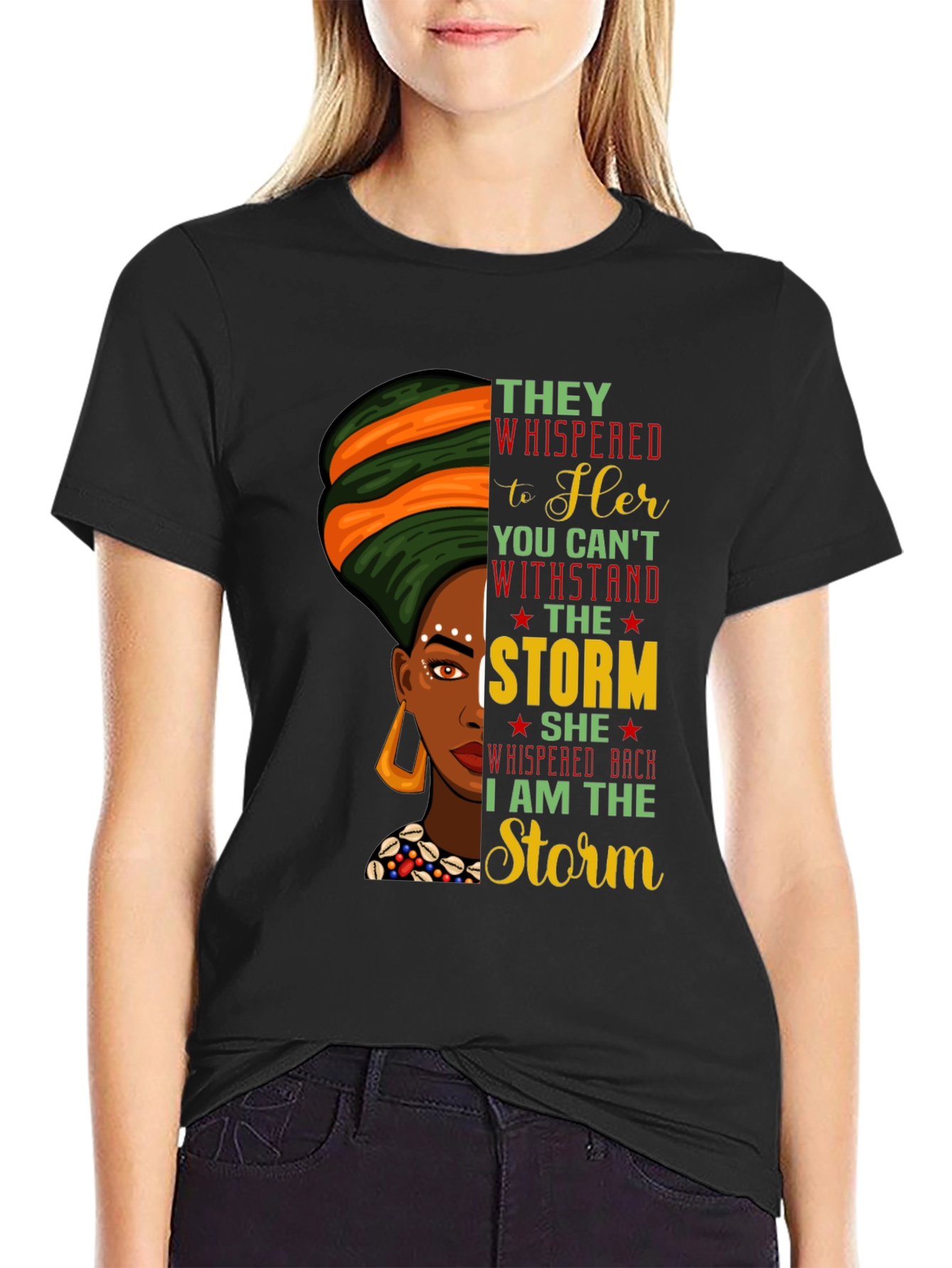 Black Empowered Black Woman T-Shirt - I Am The Storm Graphic Tee view 2