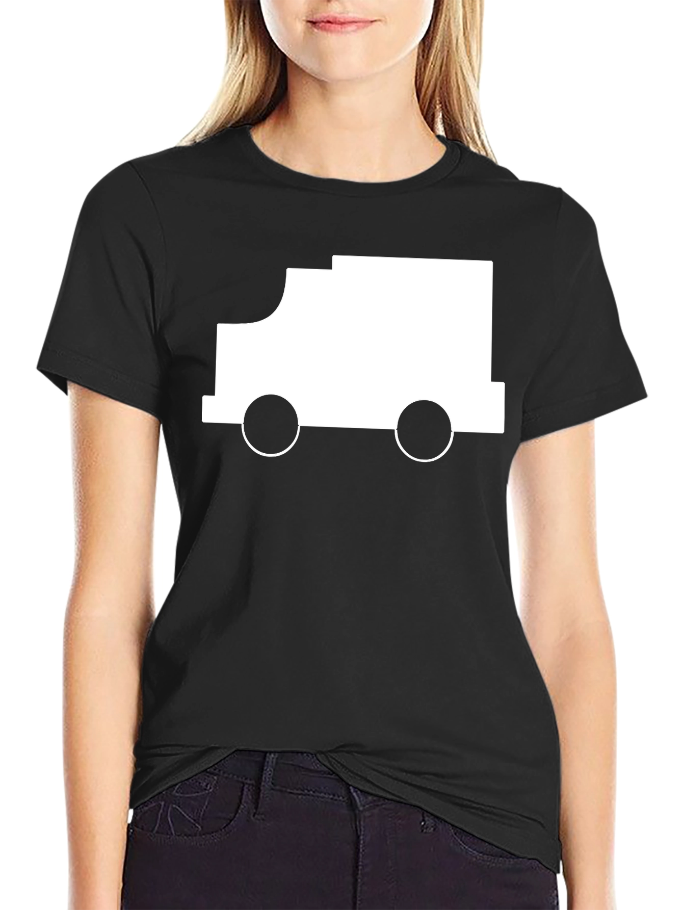 Black Truck Graphic Tee - Modern Black T-Shirt view 2