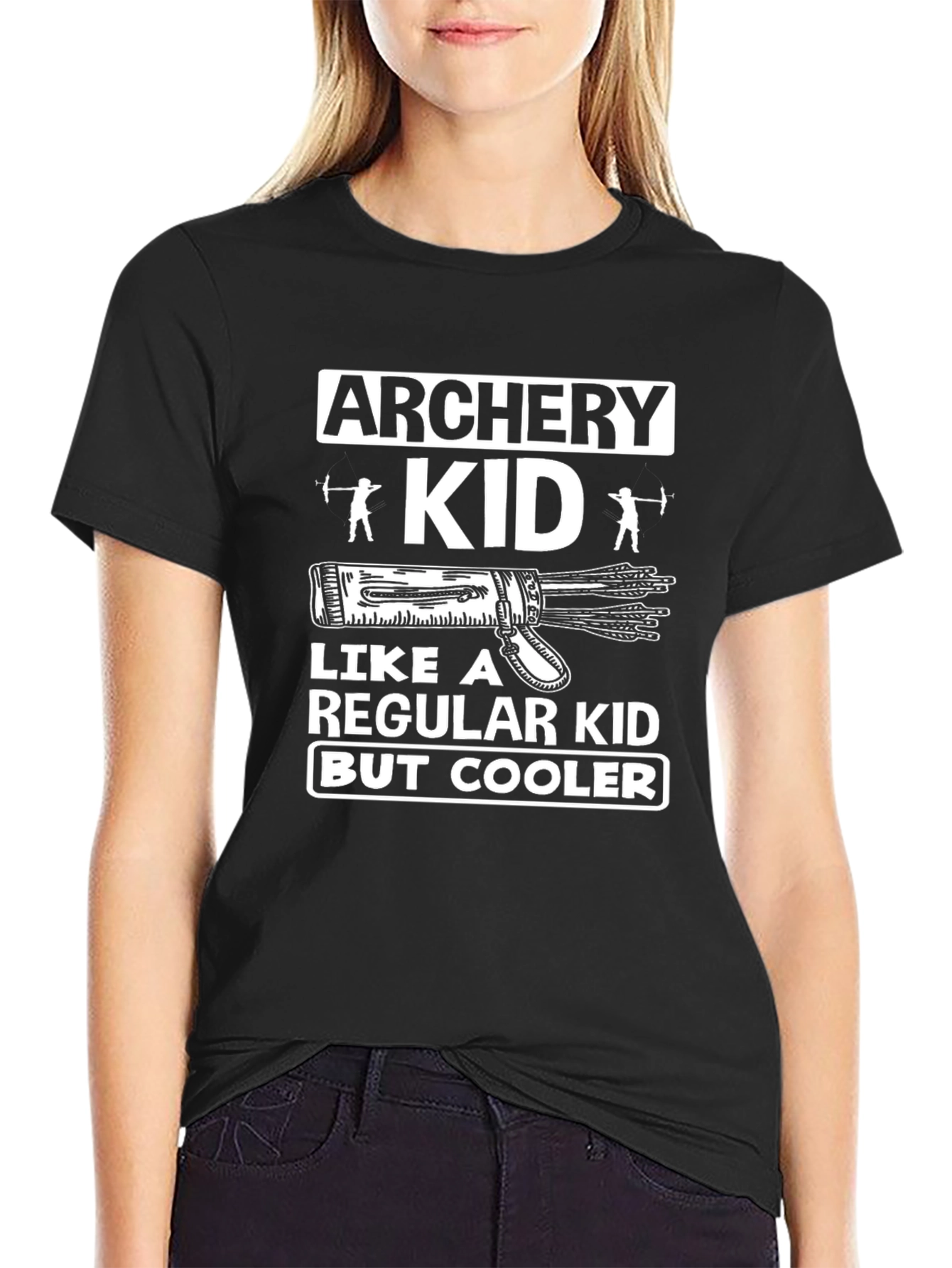 Black Archery Kid Graphic Tee: Cooler Than Regular Kids! view 2