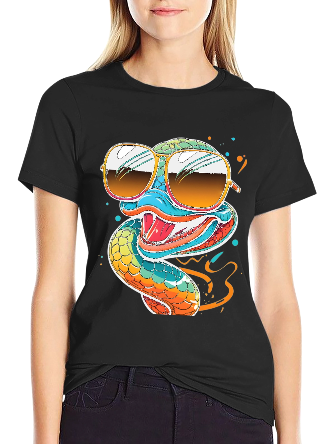 Black Cool Snake T-Shirt view 2