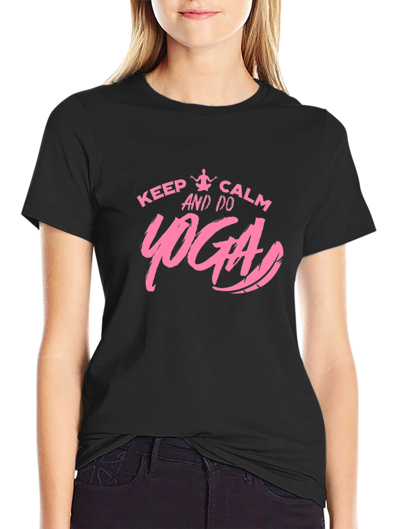 Black Keep Calm and Do Yoga T-Shirt view 2