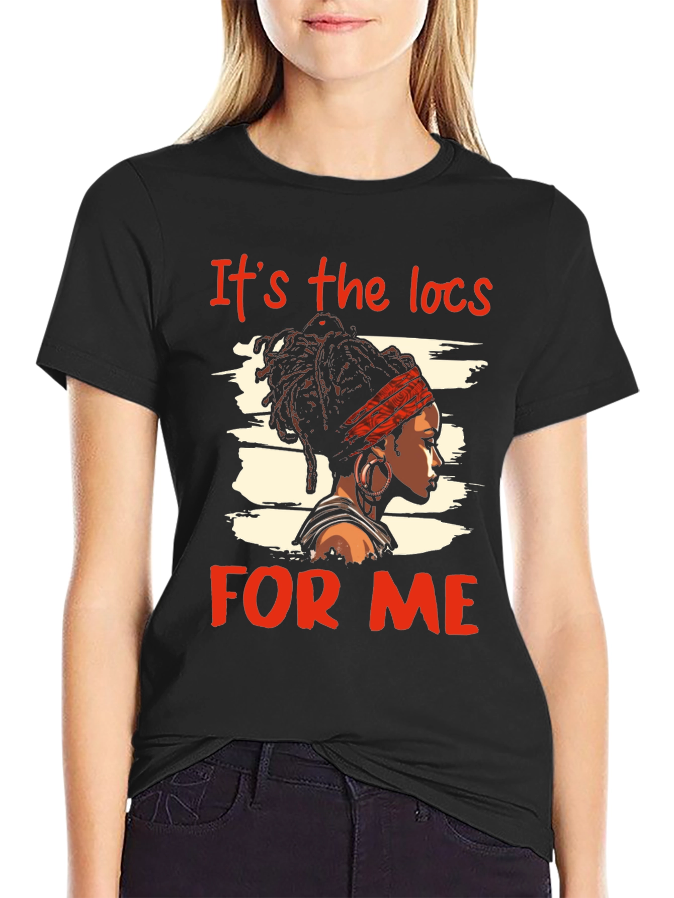 Black It's the Locs For Me T-Shirt - Black view 2