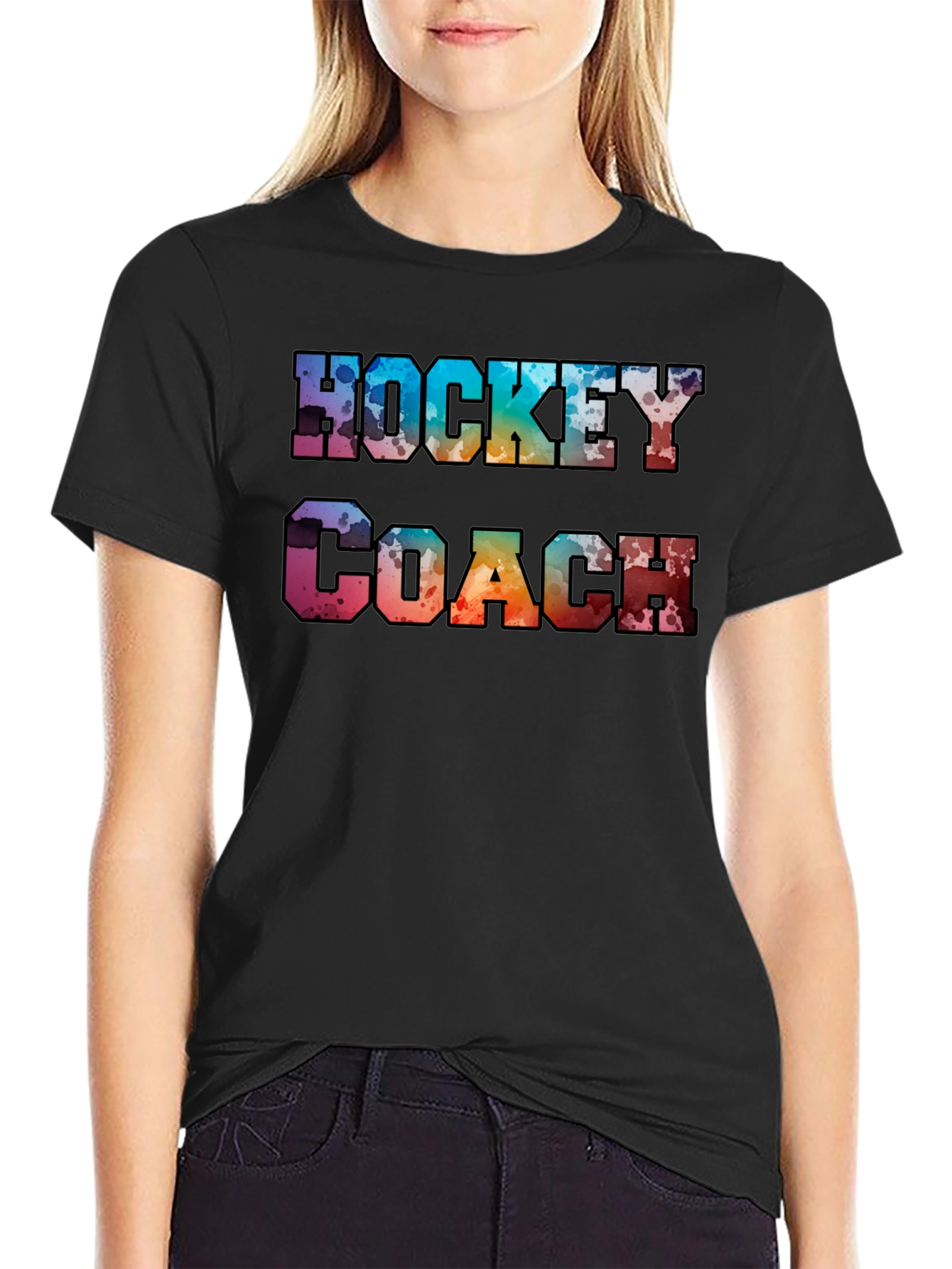 Black Hockey Coach Graphic Tee view 2