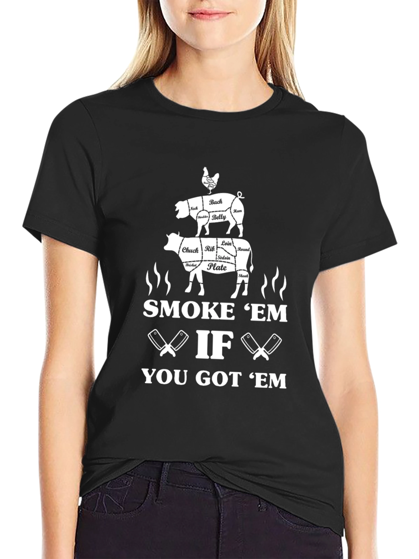 Black Smoke 'Em T-Shirt - BBQ Lover view 2