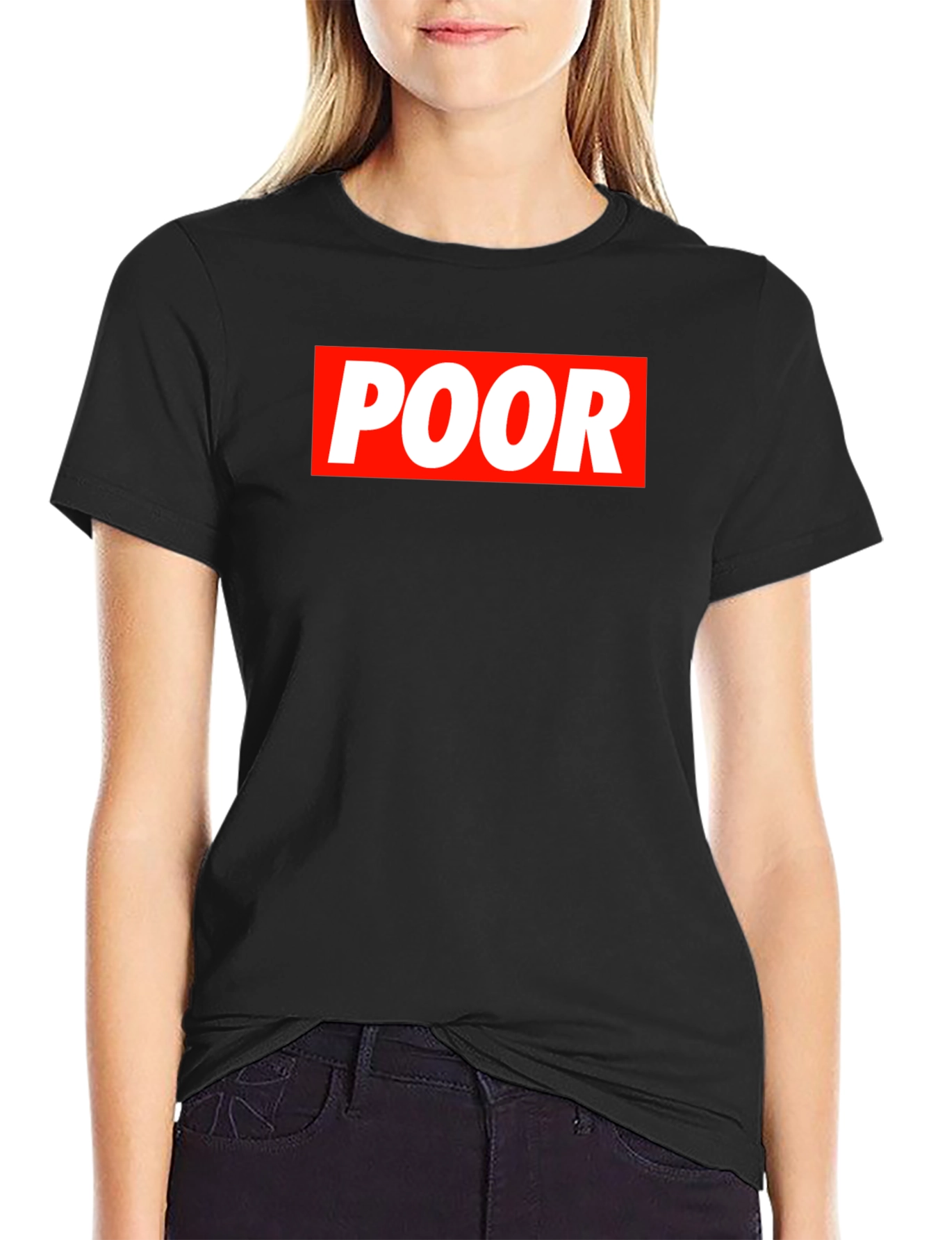 Black POOR Graphic T-Shirt - Streetwear Fashion Tee view 2