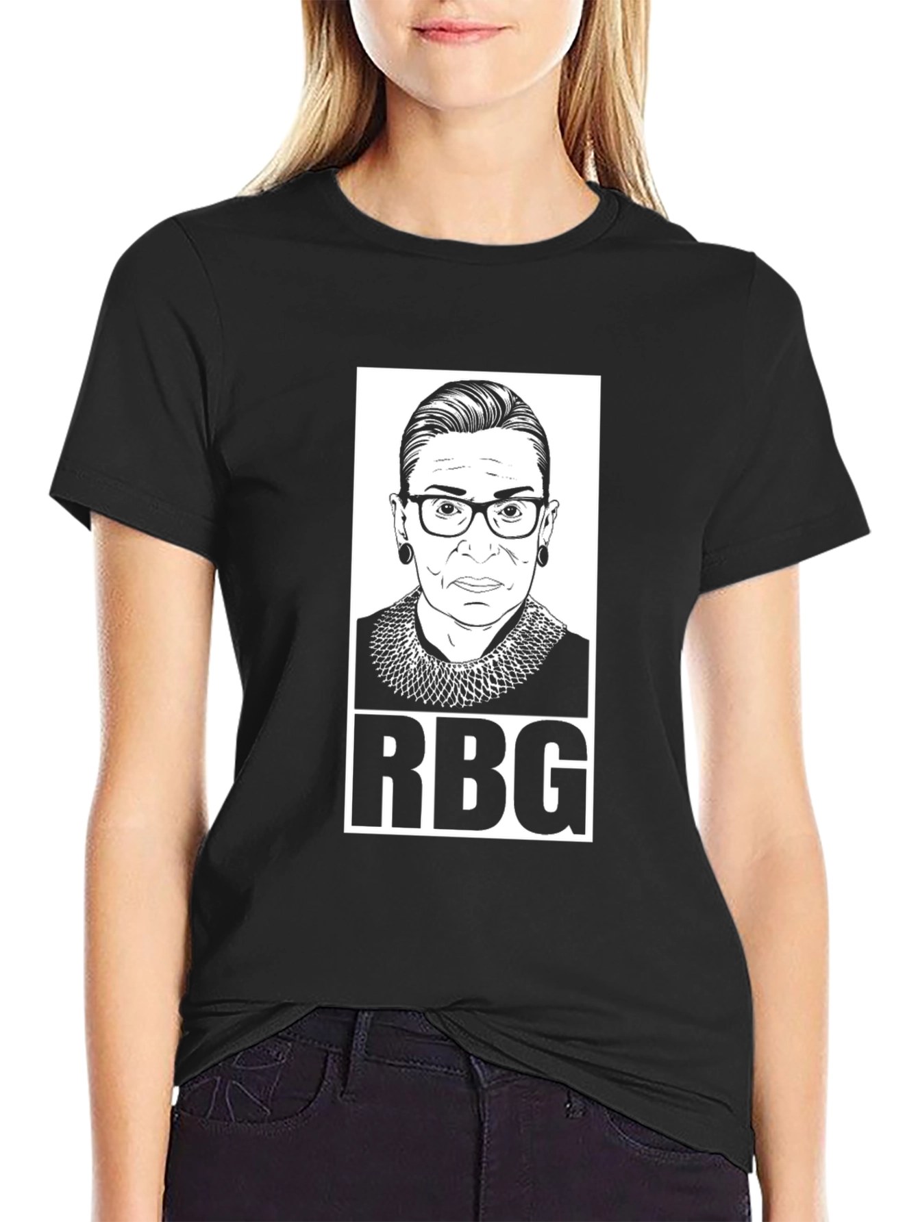 Black RBG Graphic Tee - Black Unisex T-Shirt view 2