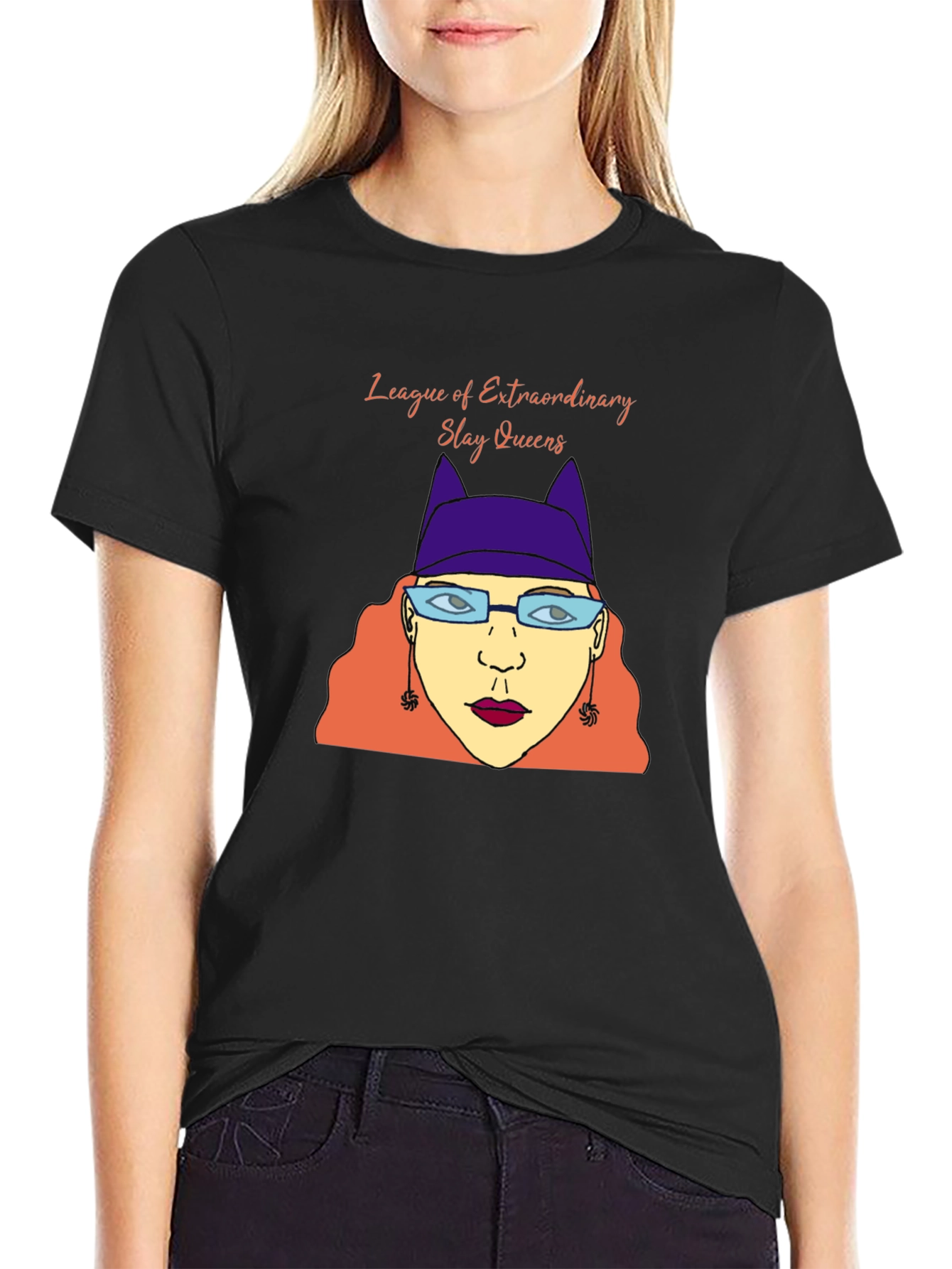 Black League of Extraordinary Slay Queens T-Shirt view 2