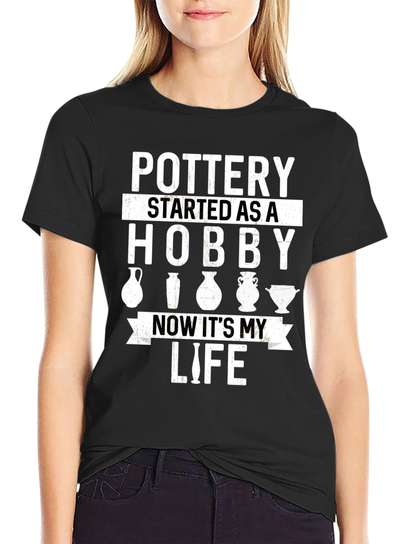 Black Pottery Hobby Life Graphic Tee view 2