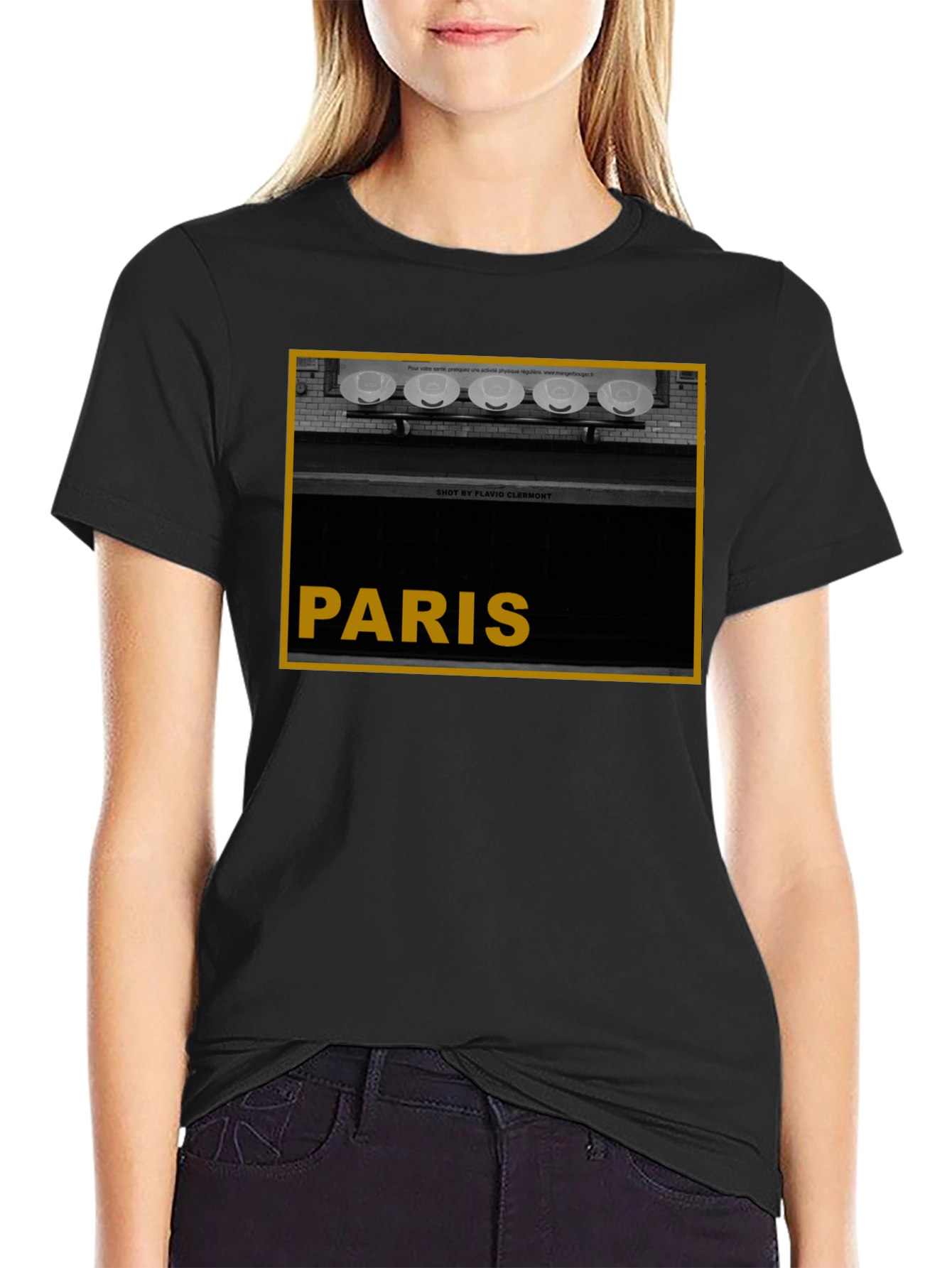 Black Paris Graphic Tee - Stylish City Souvenir view 2