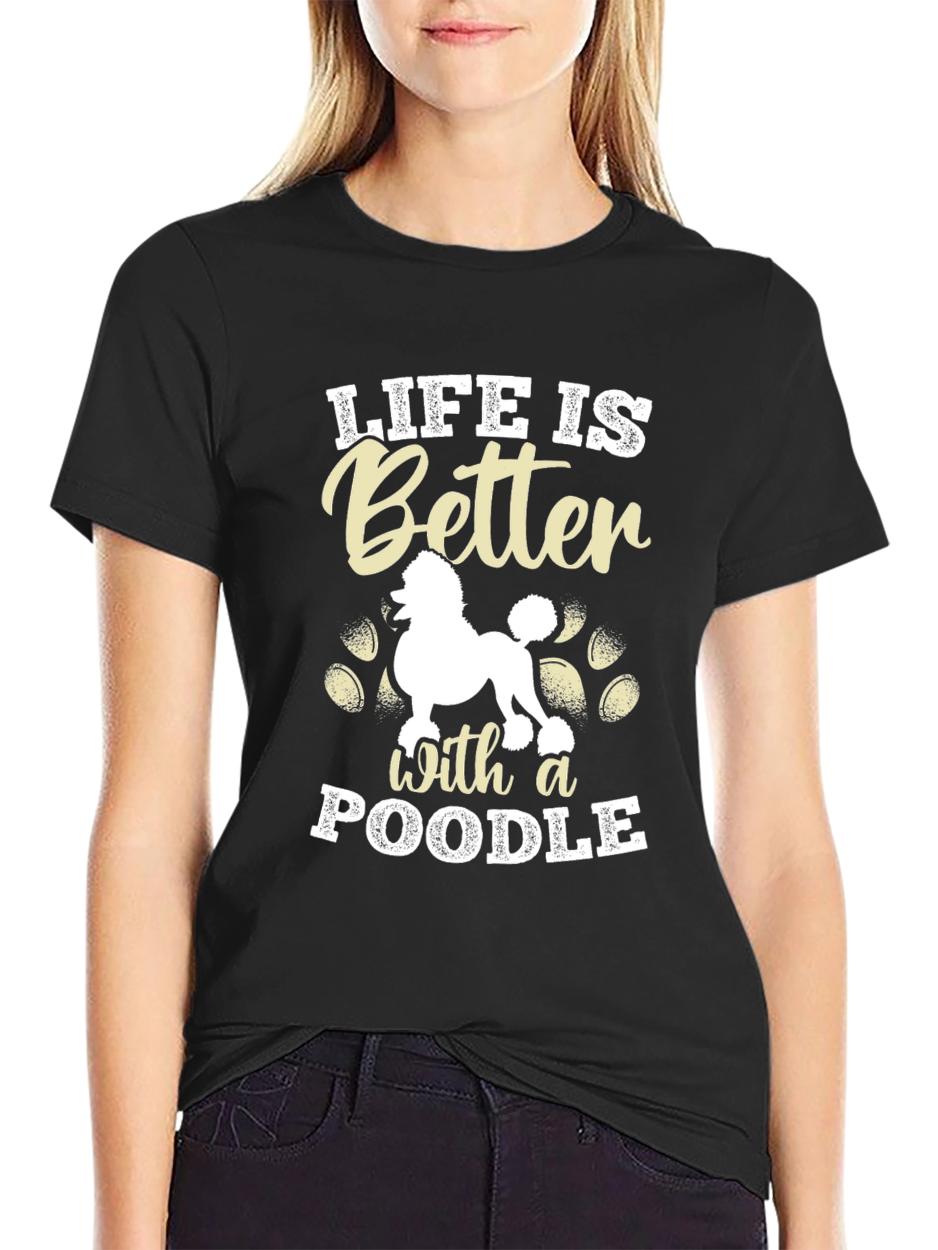 Black Life Is Better With A Poodle T-Shirt view 2