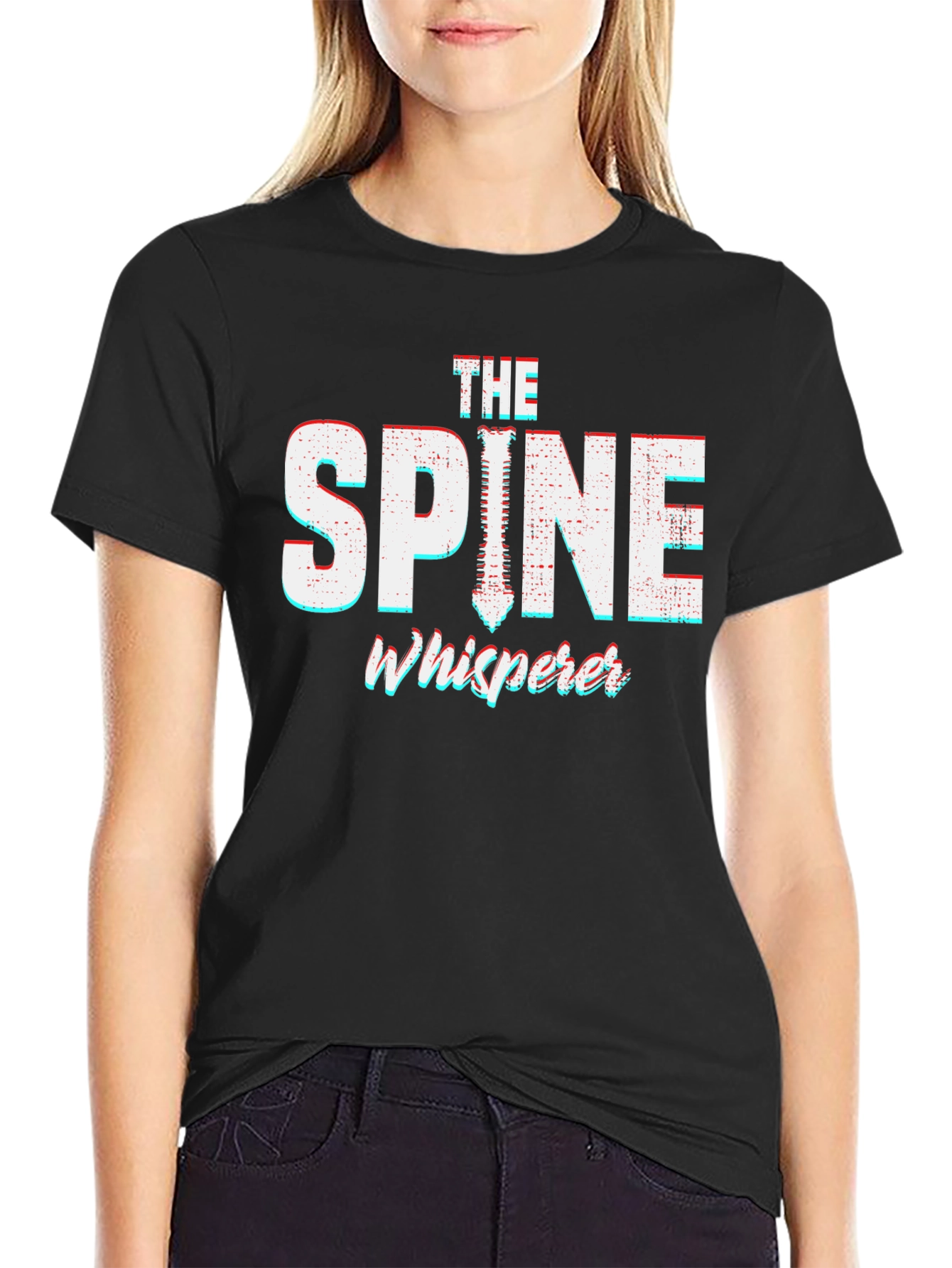 Black The Spine Whisperer Graphic T-Shirt - Novelty Tee view 2