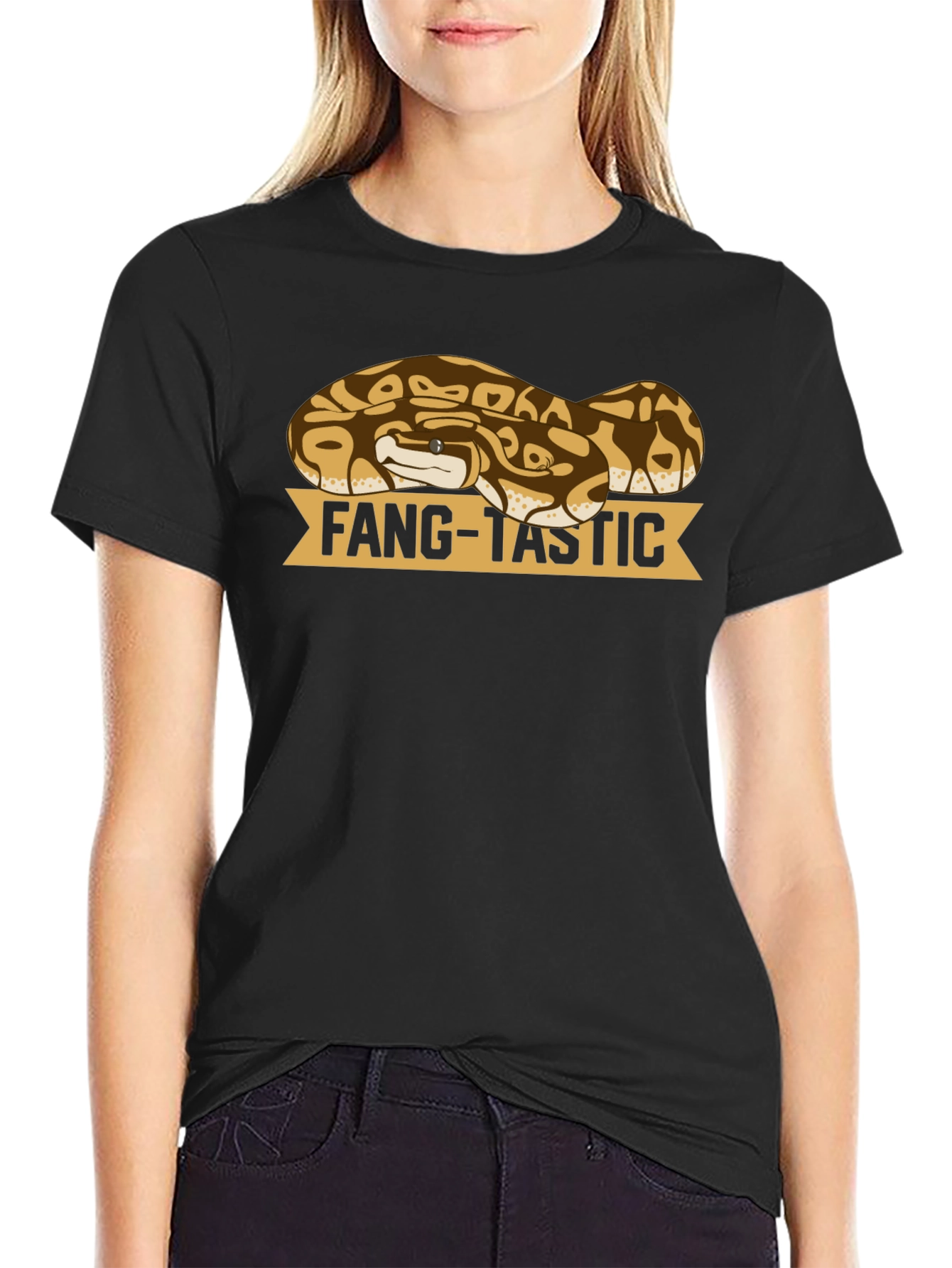 Black Fang-Tastic Snake T-Shirt - Reptile Lover Tee view 2