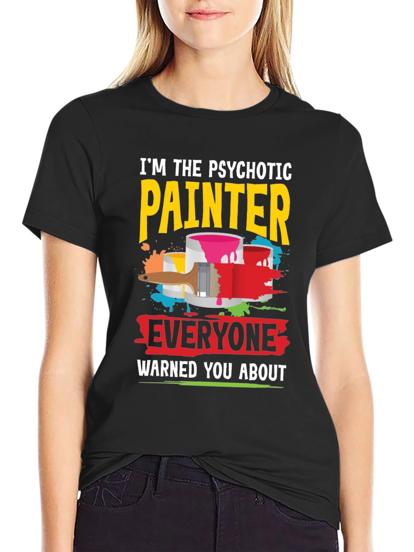Black Psychotic Painter Graphic Tee view 2