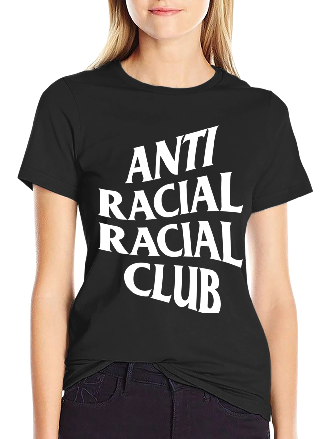 Black Anti Racial Racial Club T-Shirt view 2