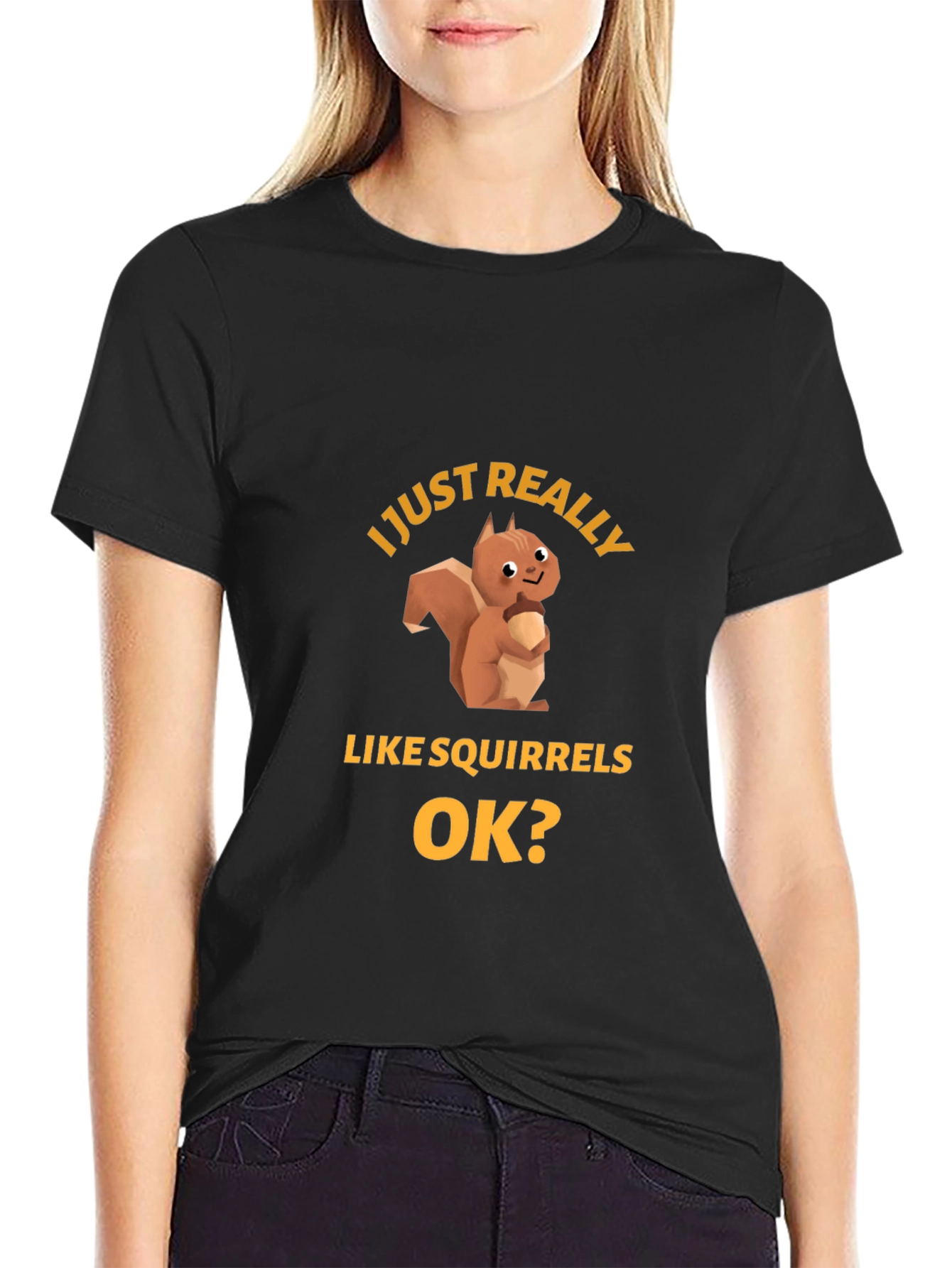 Black Squirrel Lover T-Shirt - Funny Graphic Tee view 2
