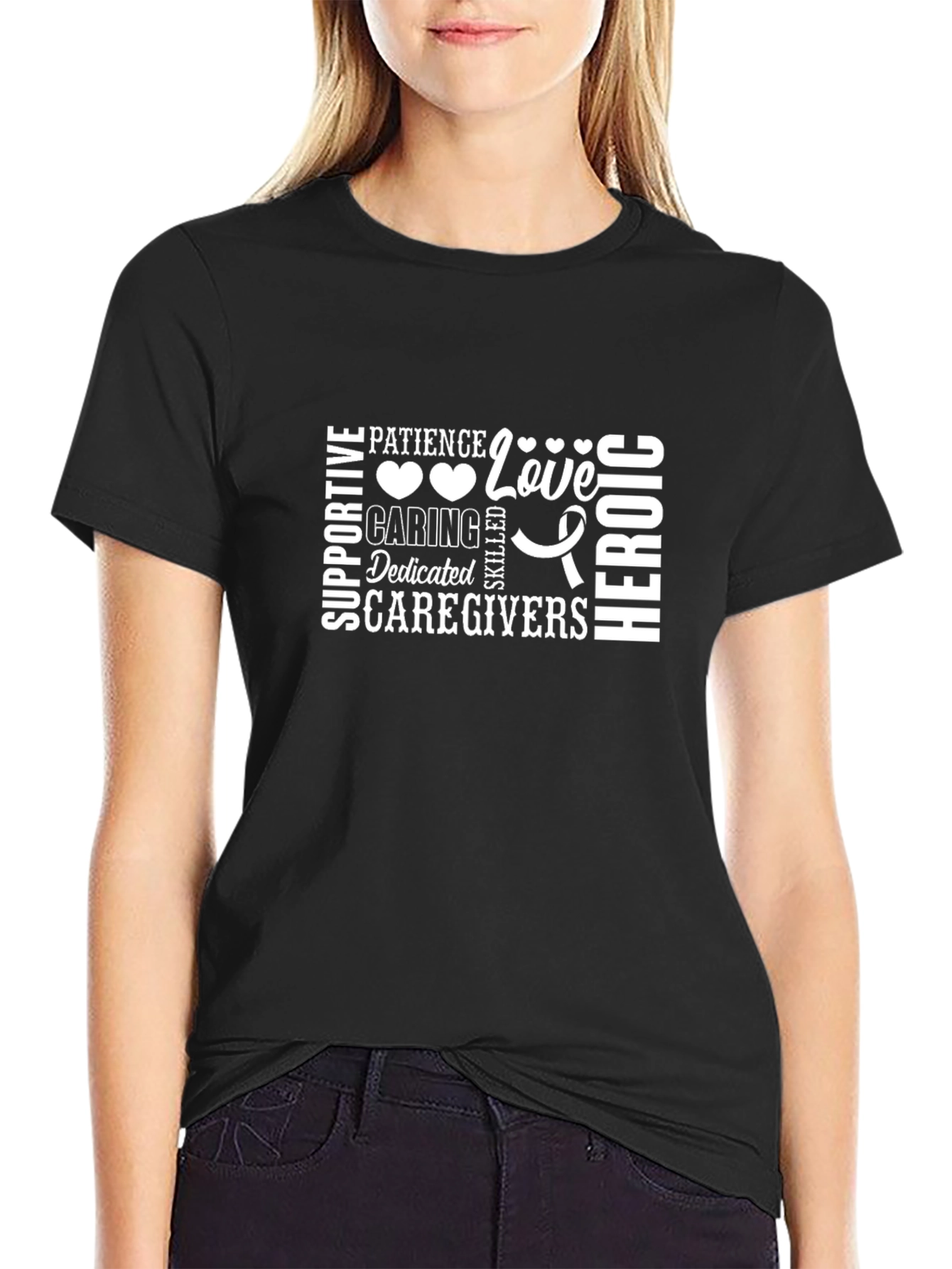 Black Supportive Caregivers Graphic T-Shirt view 2