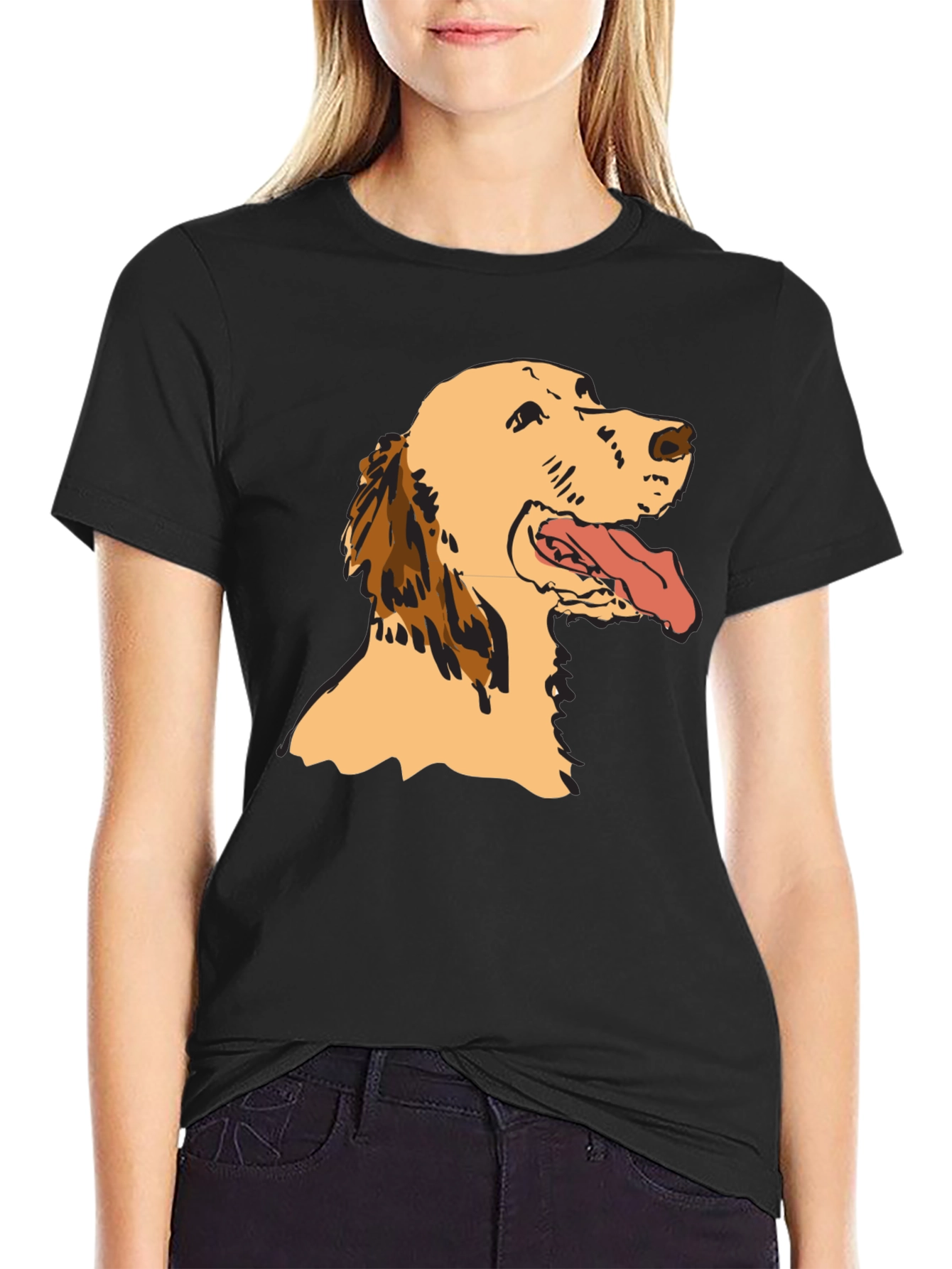 Black Dog Graphic Tee - Black Cotton T-Shirt view 2